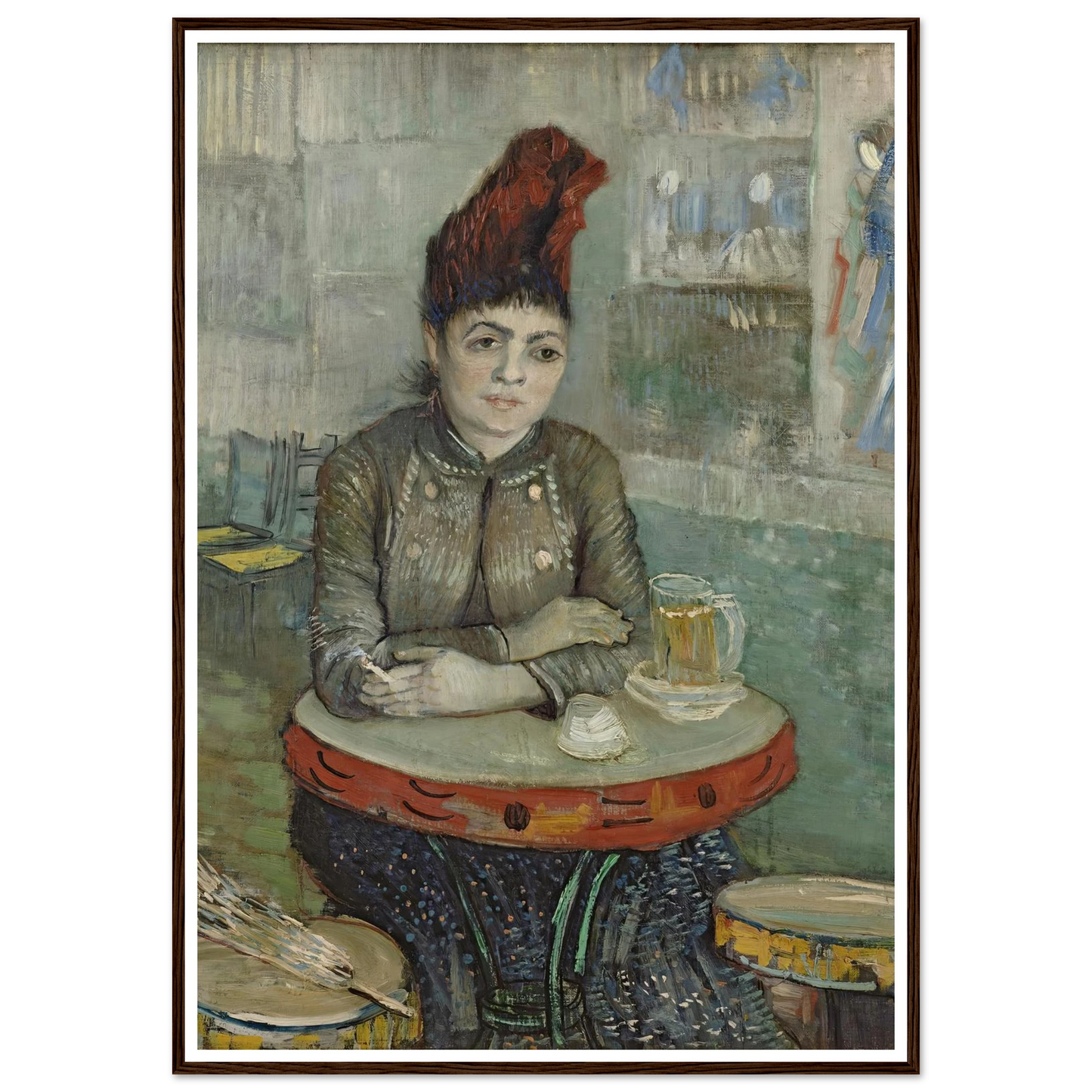 In the café; Agostina Segatori in Le tambourin (1887 - 1888) Art Print | Vincent van Gogh - Framed Poster - 30x40 cm / 12x16″ - Black frame