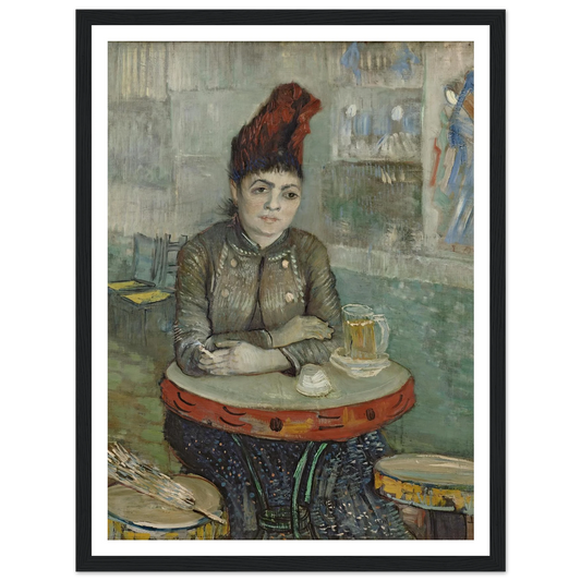 In the café; Agostina Segatori in Le tambourin (1887 - 1888) Art Print | Vincent van Gogh - Framed Poster - 30x40 cm / 12x16″ - Black frame