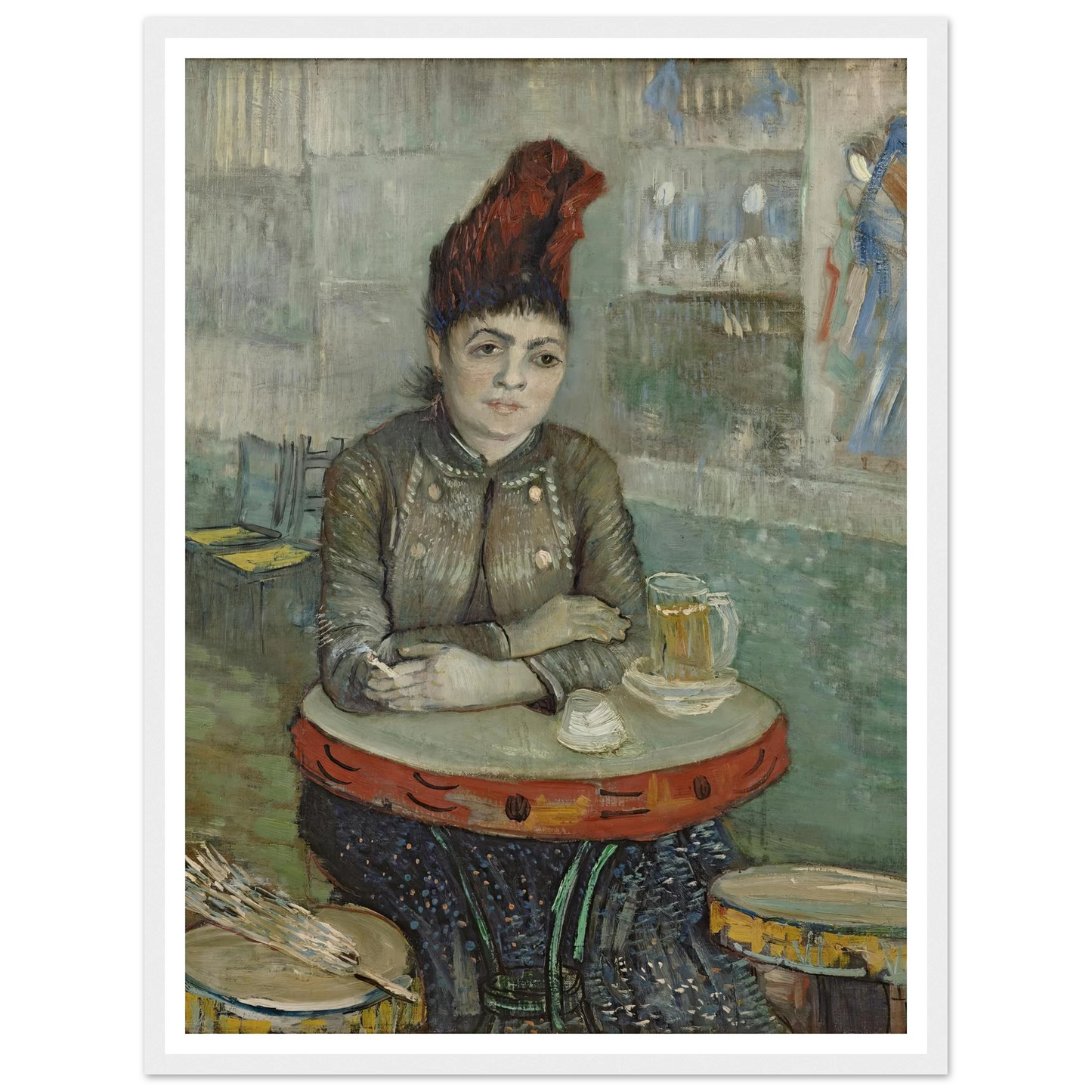 In the café; Agostina Segatori in Le tambourin (1887 - 1888) Art Print | Vincent van Gogh - Framed Poster - 30x40 cm / 12x16″ - Black frame