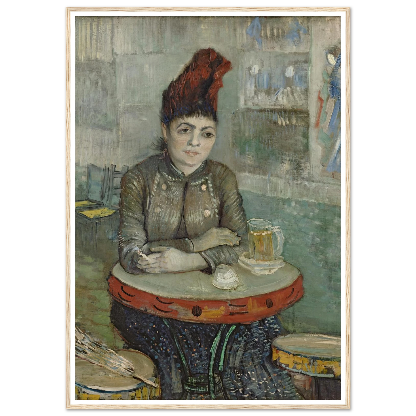 In the café; Agostina Segatori in Le tambourin (1887 - 1888) Art Print | Vincent van Gogh - Framed Poster - 30x40 cm / 12x16″ - Black frame