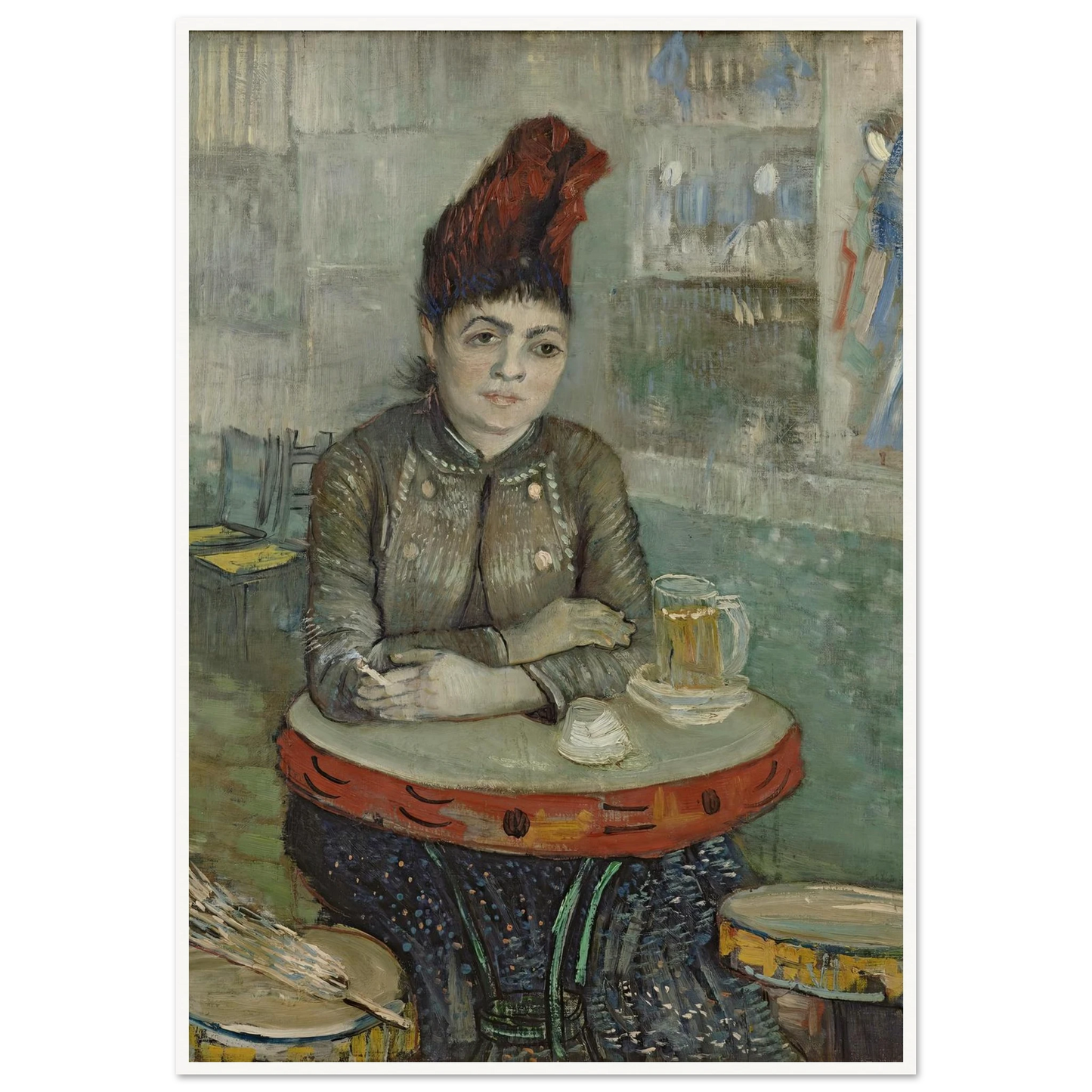 In the café; Agostina Segatori in Le tambourin (1887 - 1888) Art Print | Vincent van Gogh - Framed Poster - 30x40 cm / 12x16″ - Black frame