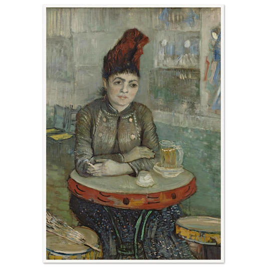 In the café; Agostina Segatori in Le tambourin (1887 - 1888) Art Print | Vincent van Gogh - Framed Poster - 30x40 cm / 12x16″ - Black frame