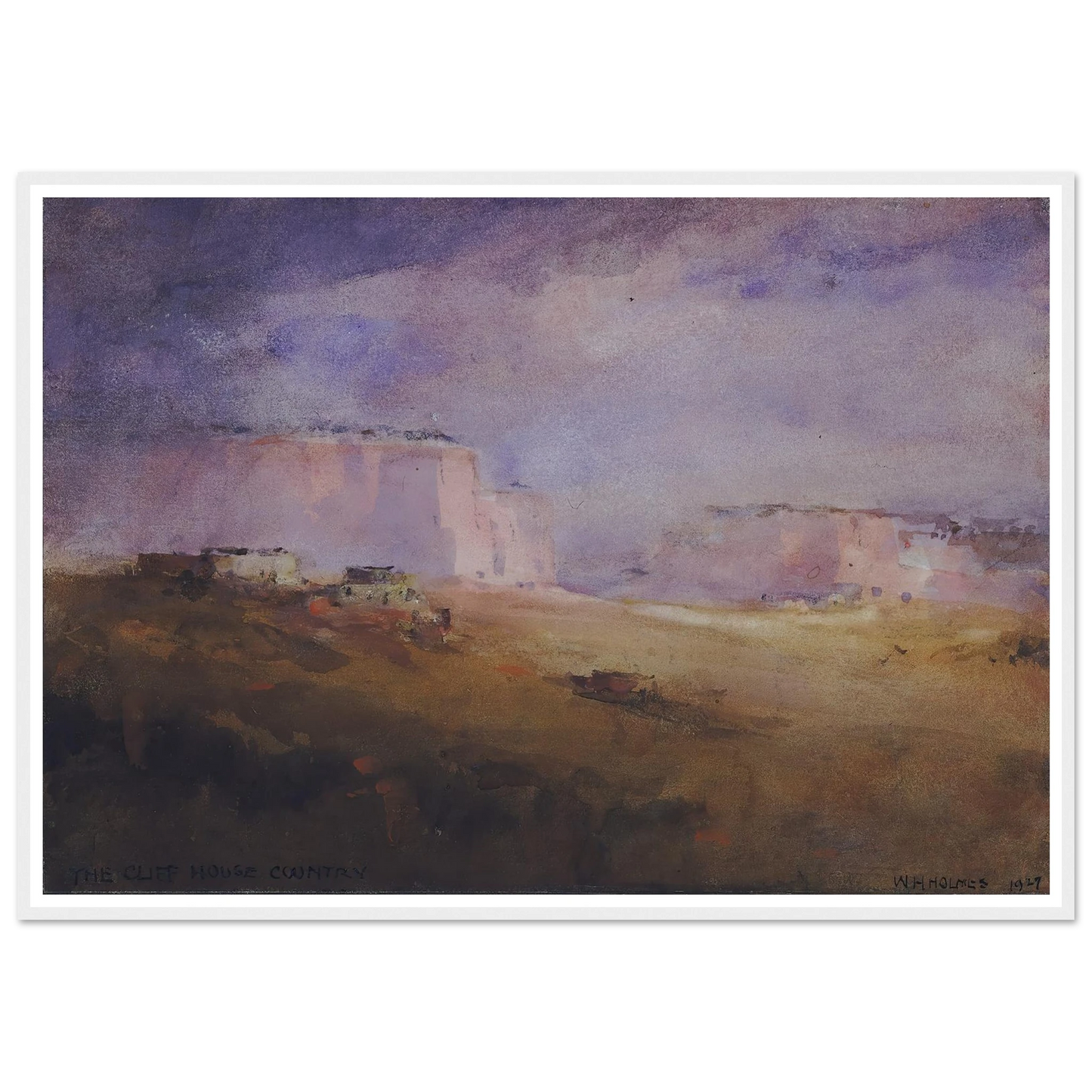 In The Cliff House Country (1929) Art Print | William Henry Holmes - Framed Poster - 30x40 cm / 12x16″ - Black frame