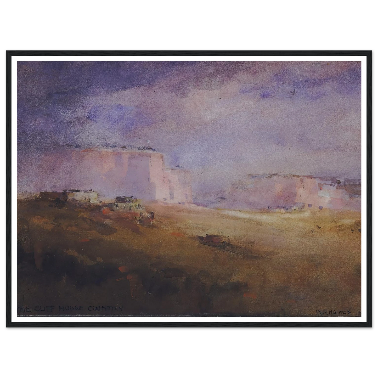 In The Cliff House Country (1929) Art Print | William Henry Holmes - Framed Poster - 30x40 cm / 12x16″ - Black frame