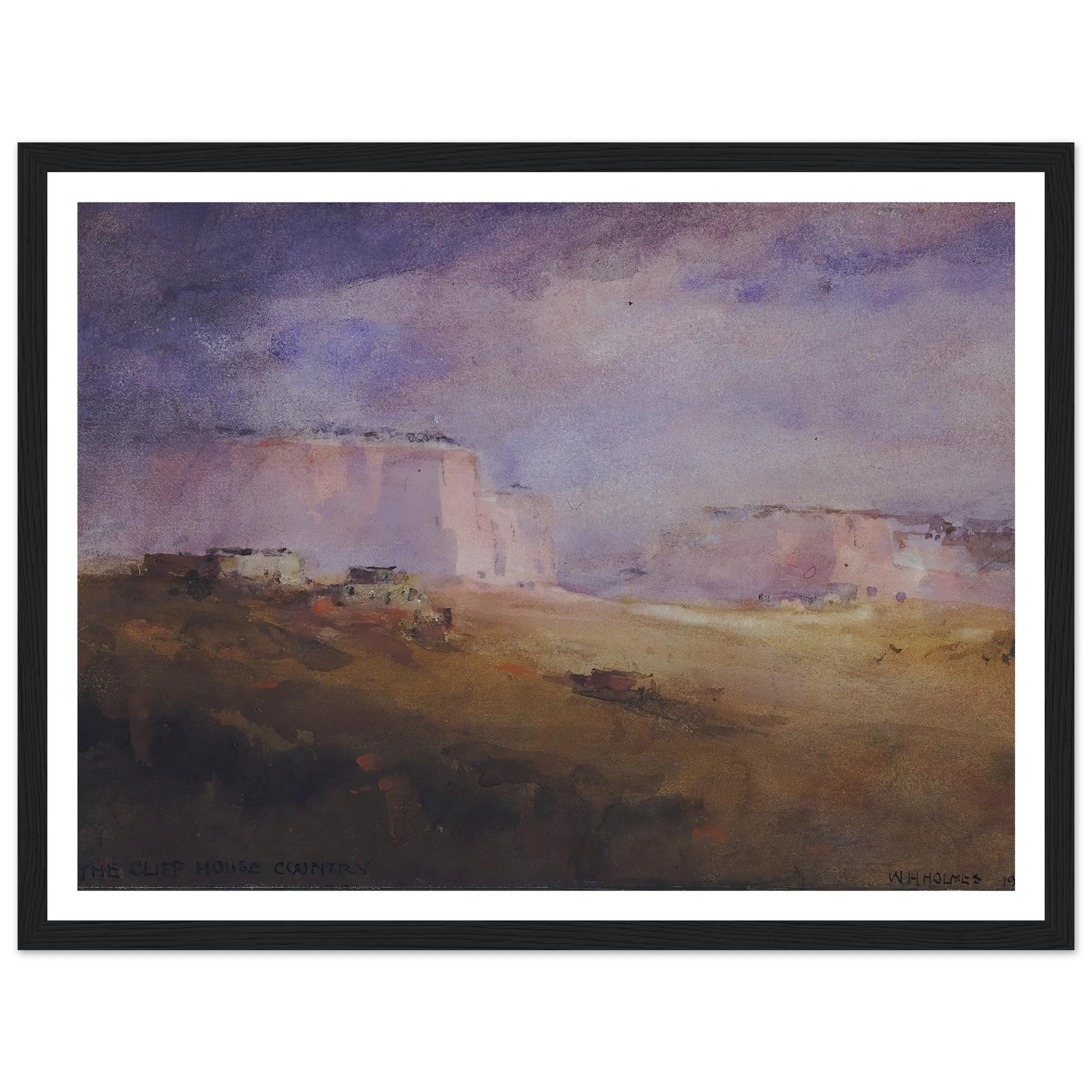 In The Cliff House Country (1929) Art Print | William Henry Holmes - Framed Poster - 30x40 cm / 12x16″ - Black frame