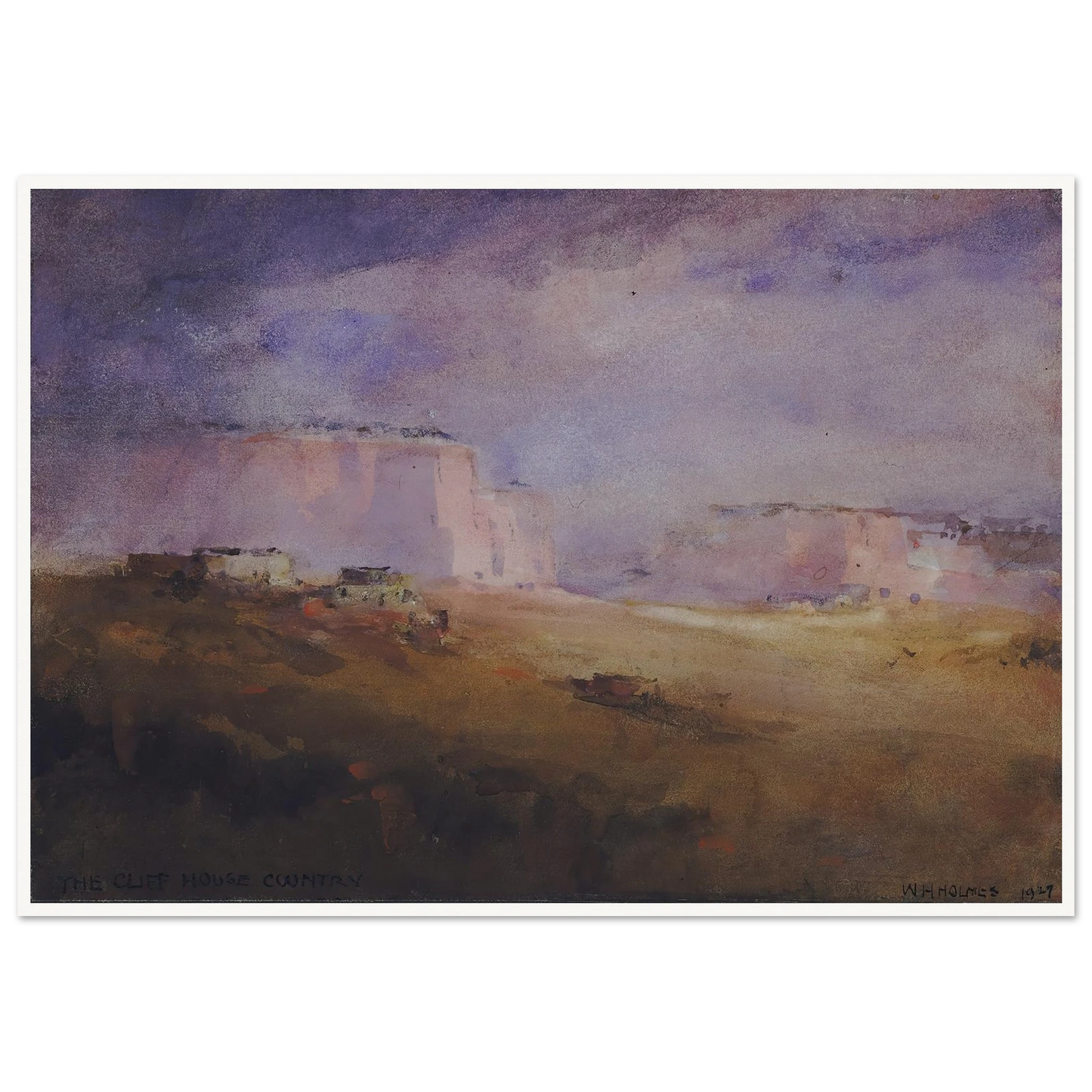 In The Cliff House Country (1929) Art Print | William Henry Holmes - Framed Poster - 30x40 cm / 12x16″ - Black frame