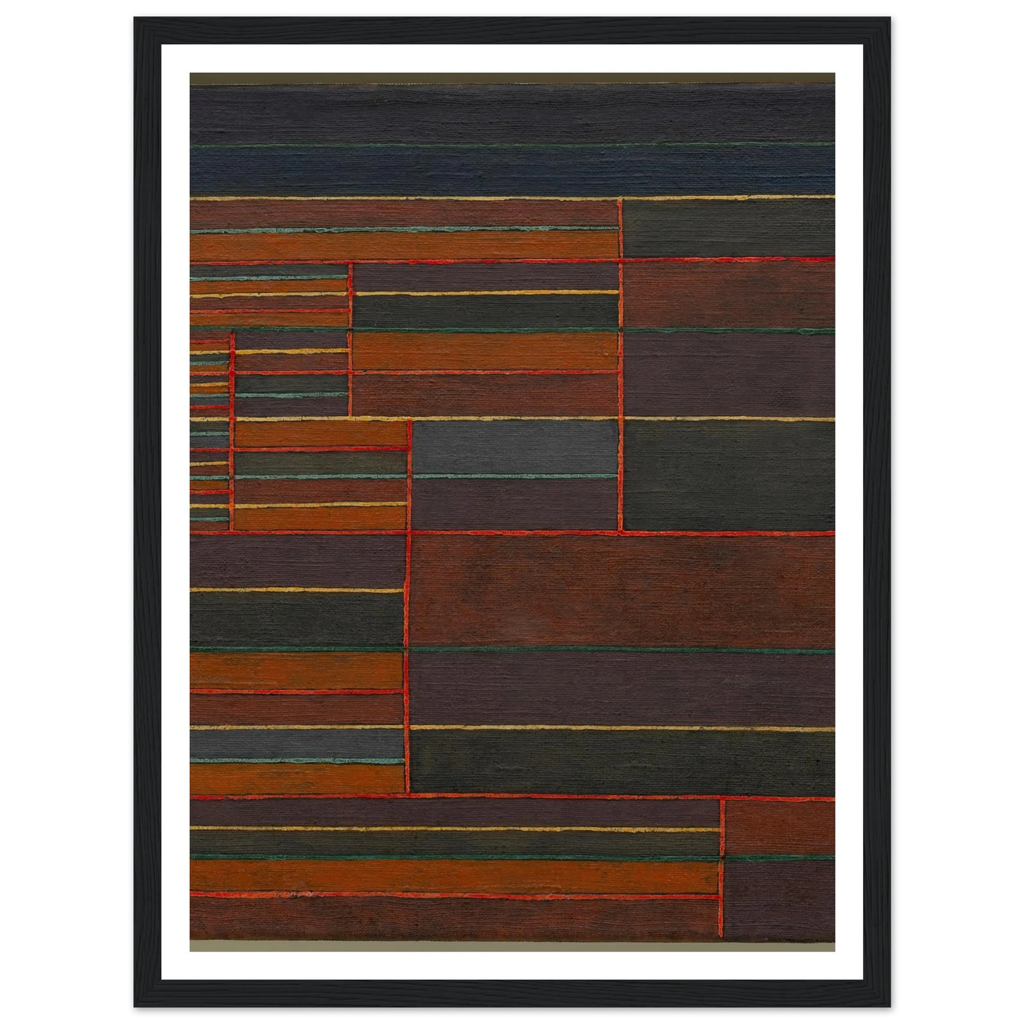 In the Current Six Thresholds (1929) Art Print | Paul Klee - Framed Poster - 30x40 cm / 12x16″ - Black frame