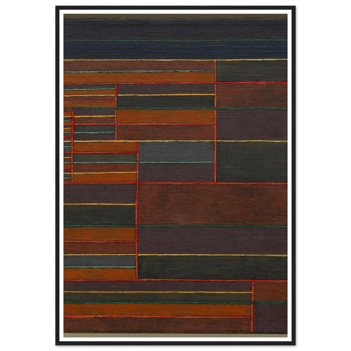 In the Current Six Thresholds (1929) Art Print | Paul Klee - Framed Poster - 30x40 cm / 12x16″ - Black frame