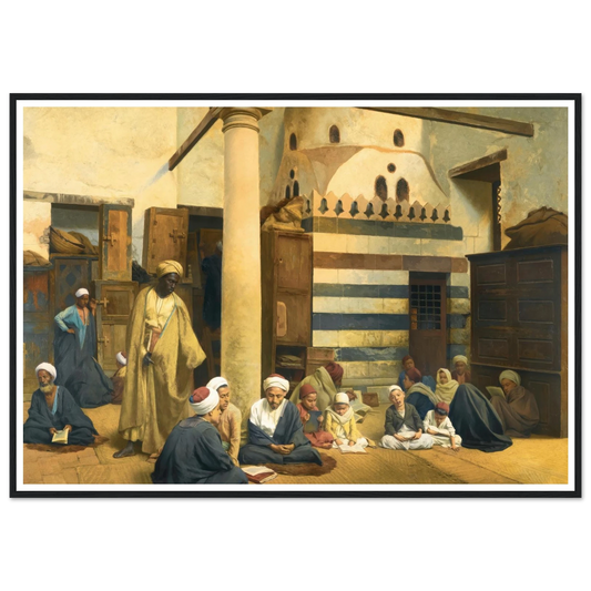 In the Madrasa (1890) Art Print | Ludwig Deutsch - Framed Poster - 30x40 cm / 12x16″ - Black frame