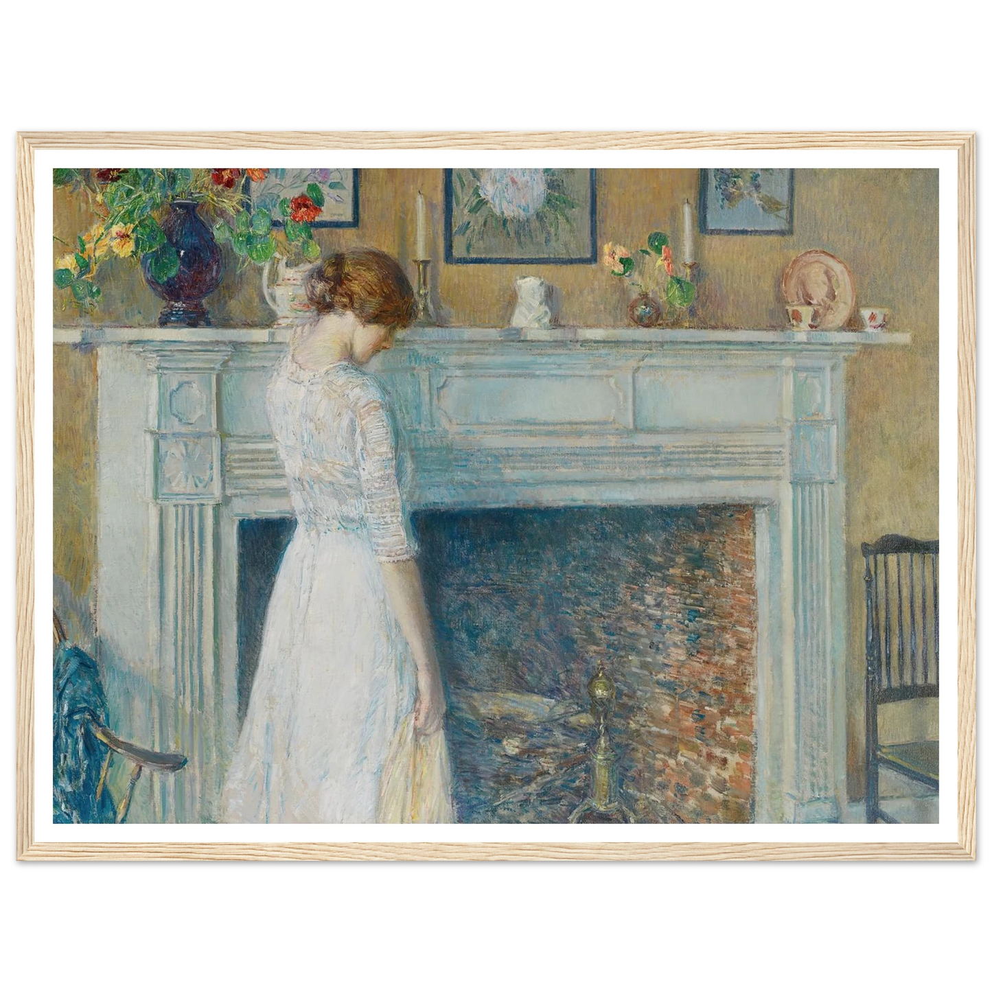 In the Old House (1914) Art Print | Childe Hassam - Framed Poster - 30x40 cm / 12x16″ - Black frame