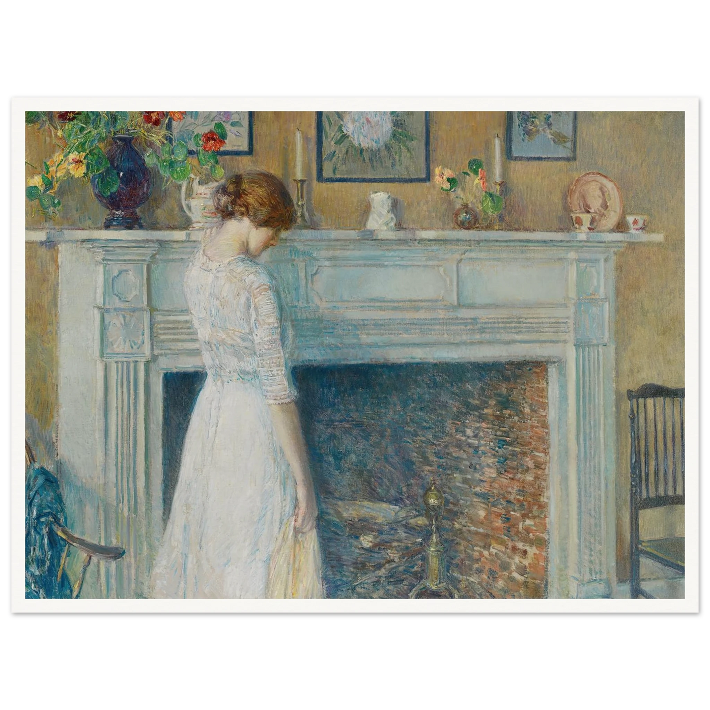 In the Old House (1914) Art Print | Childe Hassam - Framed Poster - 30x40 cm / 12x16″ - Black frame
