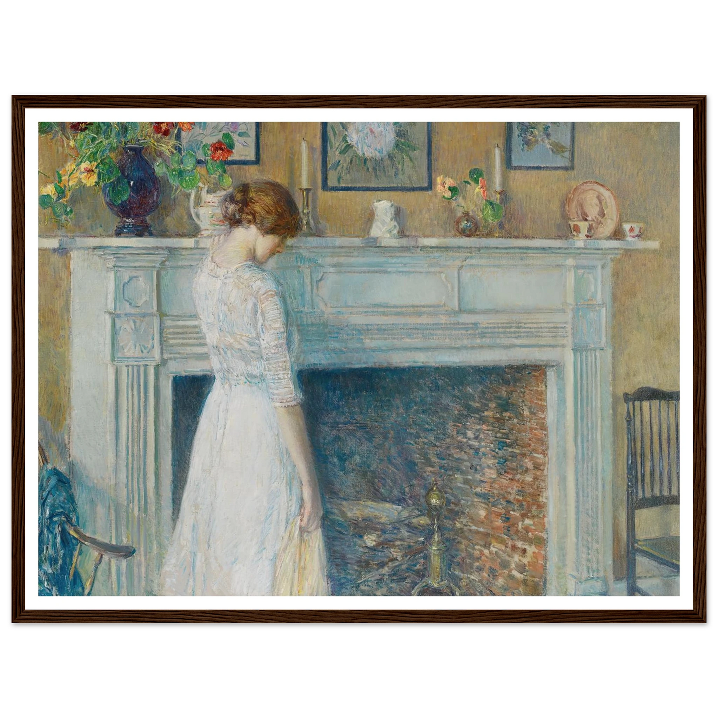 In the Old House (1914) Art Print | Childe Hassam - Framed Poster - 30x40 cm / 12x16″ - Black frame