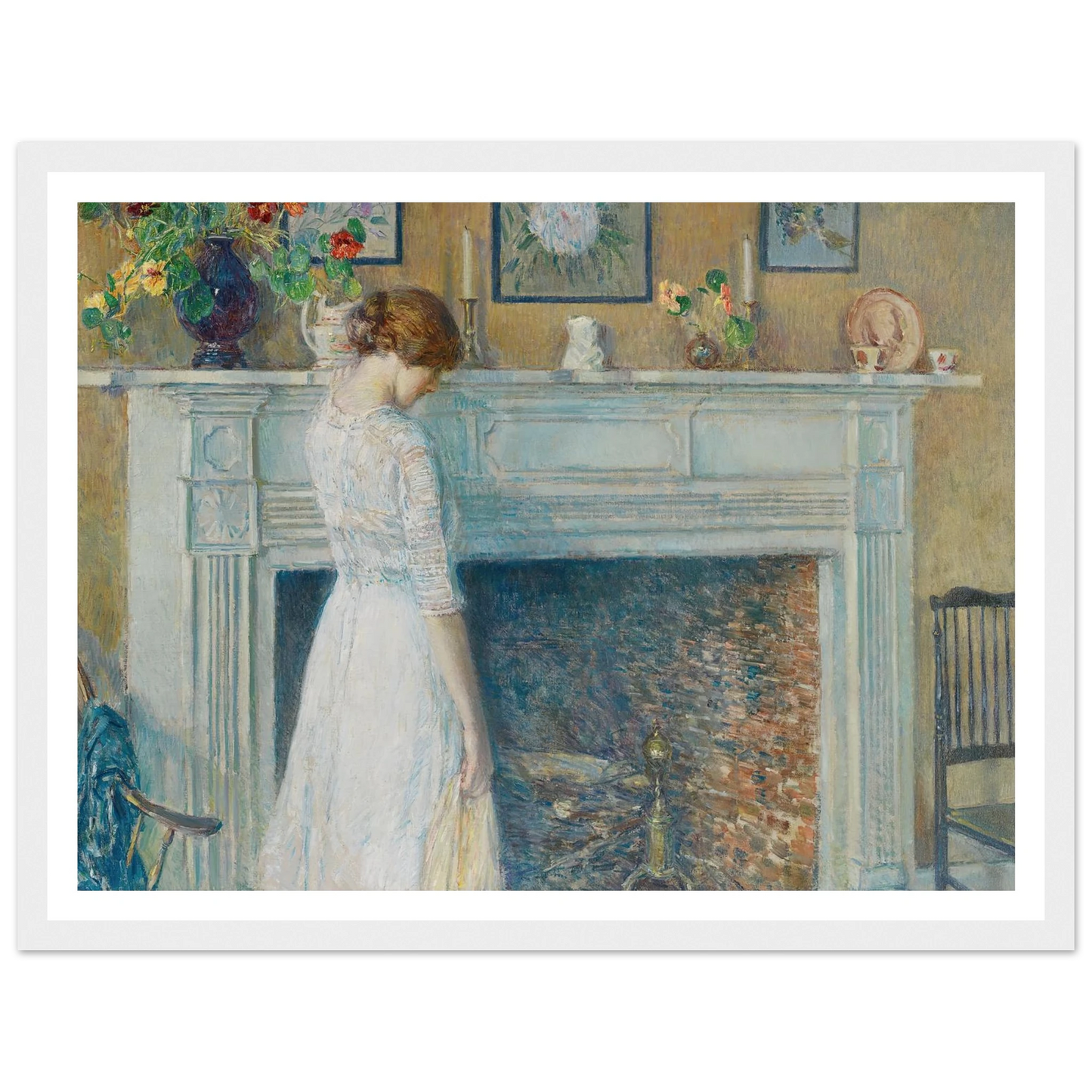 In the Old House (1914) Art Print | Childe Hassam - Framed Poster - 30x40 cm / 12x16″ - Black frame