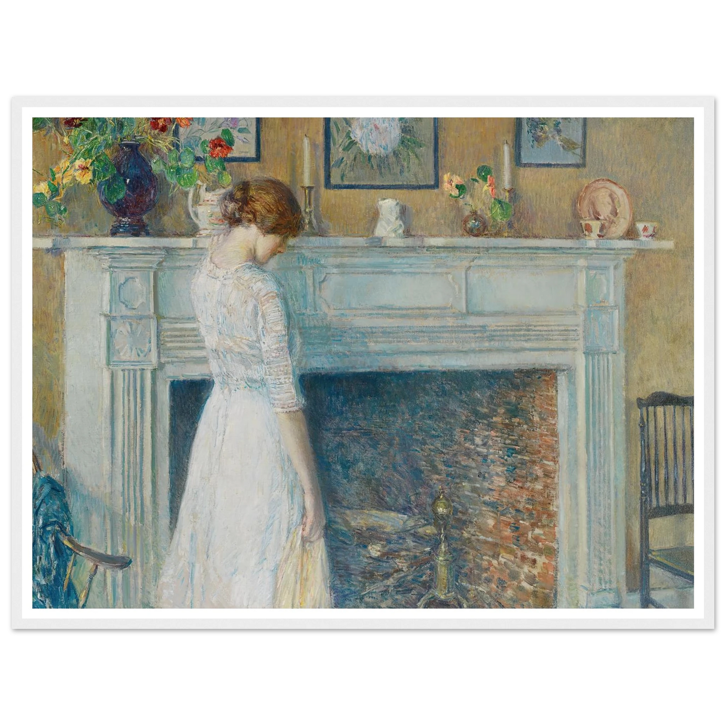 In the Old House (1914) Art Print | Childe Hassam - Framed Poster - 30x40 cm / 12x16″ - Black frame