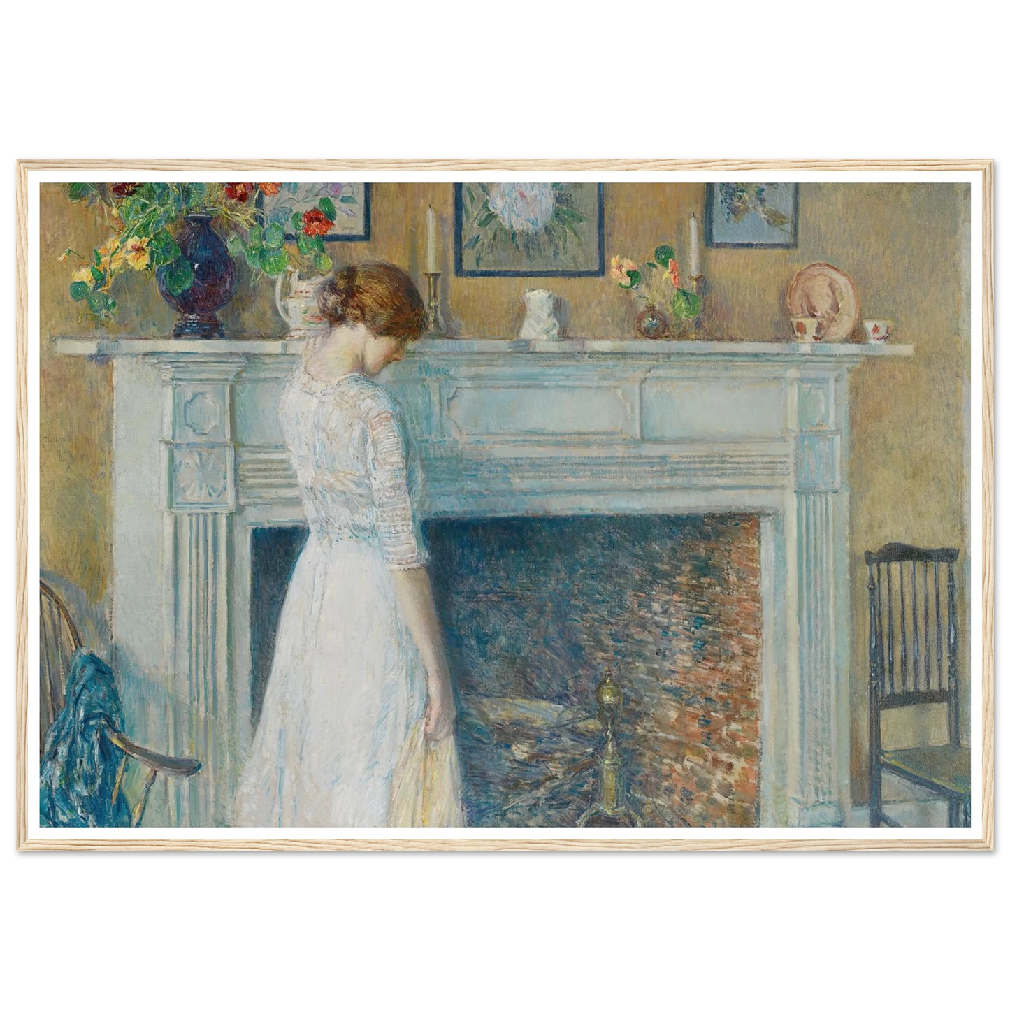 In the Old House (1914) Art Print | Childe Hassam - Framed Poster - 30x40 cm / 12x16″ - Black frame