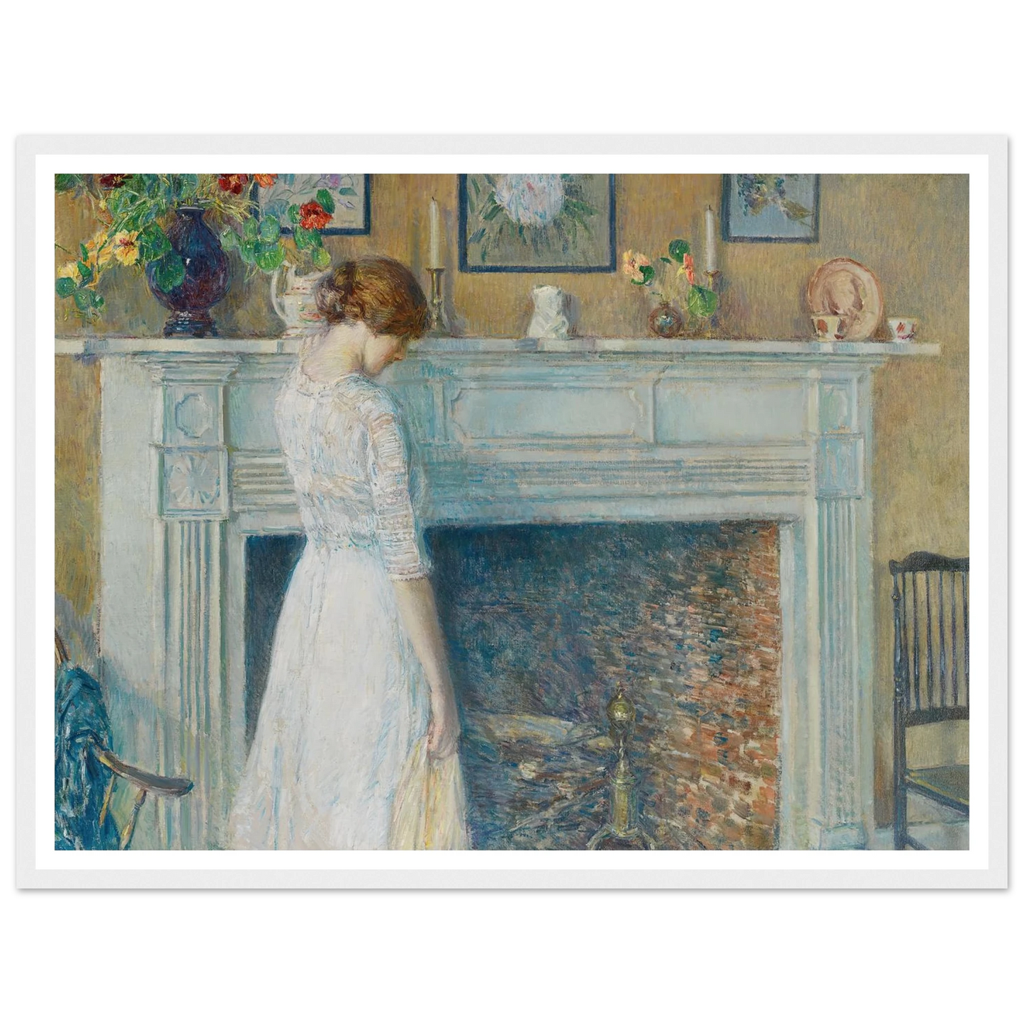 In the Old House (1914) Art Print | Childe Hassam - Framed Poster - 30x40 cm / 12x16″ - Black frame