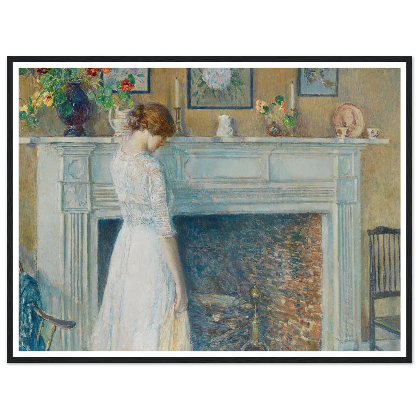 In the Old House (1914) Art Print | Childe Hassam - Framed Poster - 30x40 cm / 12x16″ - Black frame