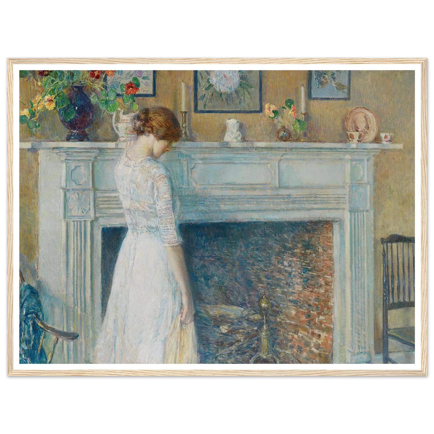In the Old House (1914) Art Print | Childe Hassam - Framed Poster - 30x40 cm / 12x16″ - Black frame