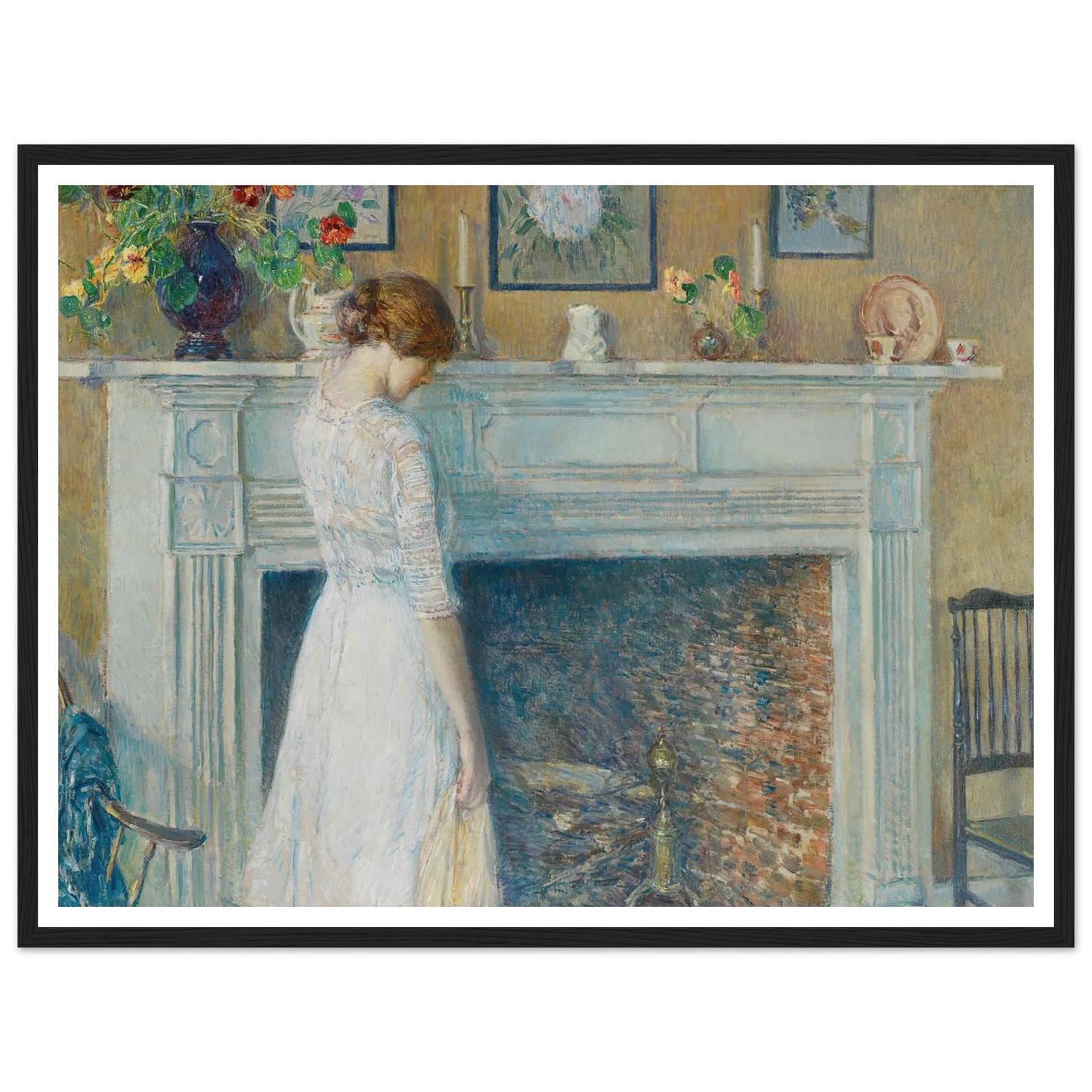 In the Old House (1914) Art Print | Childe Hassam - Framed Poster - 30x40 cm / 12x16″ - Black frame