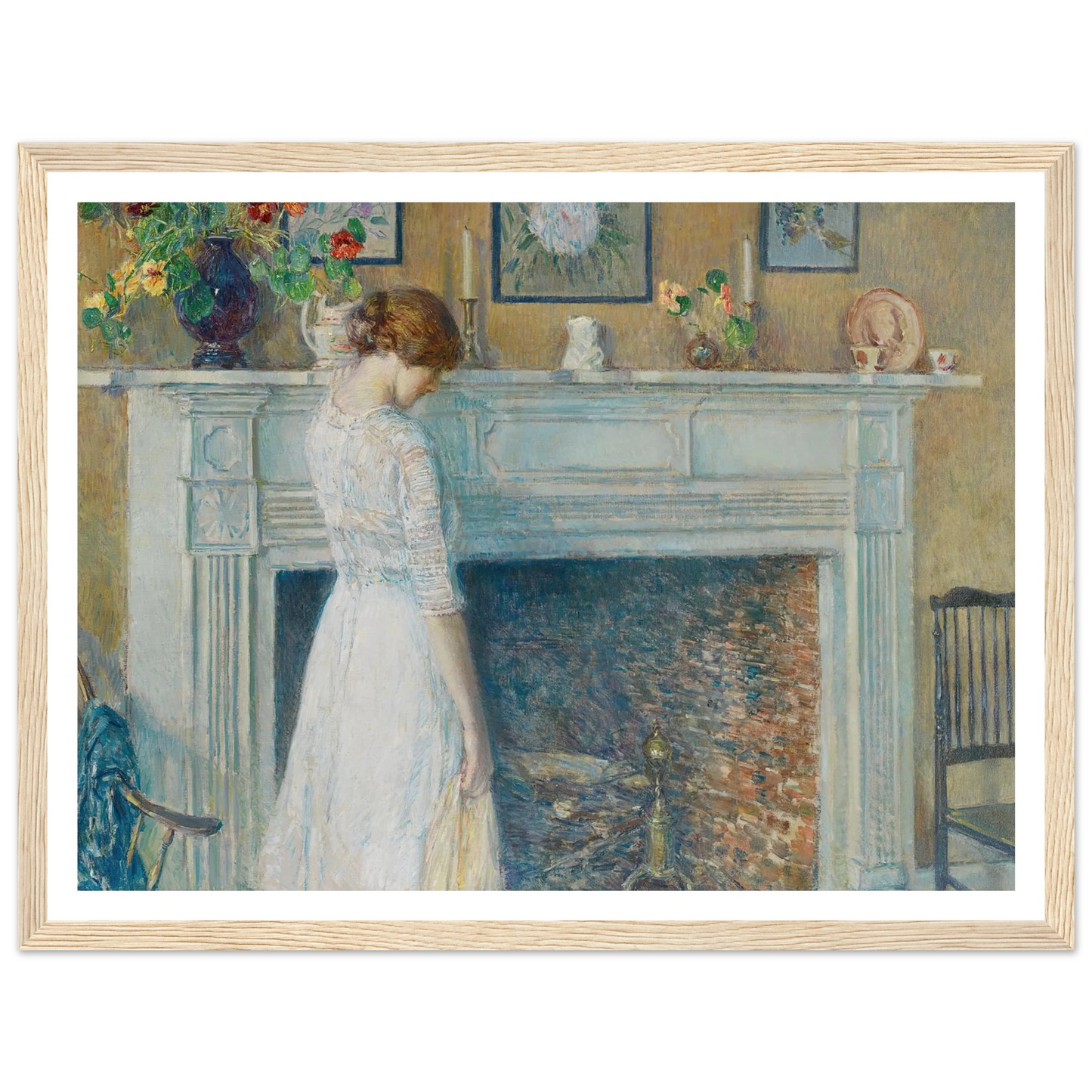 In the Old House (1914) Art Print | Childe Hassam - Framed Poster - 30x40 cm / 12x16″ - Black frame