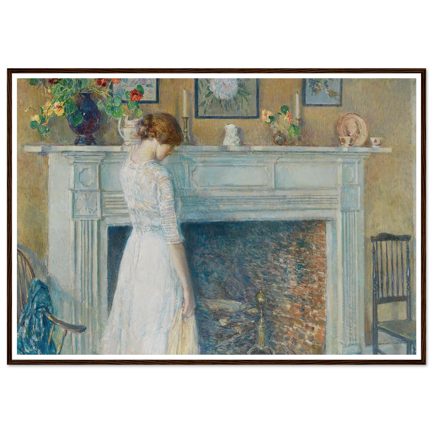 In the Old House (1914) Art Print | Childe Hassam - Framed Poster - 30x40 cm / 12x16″ - Black frame