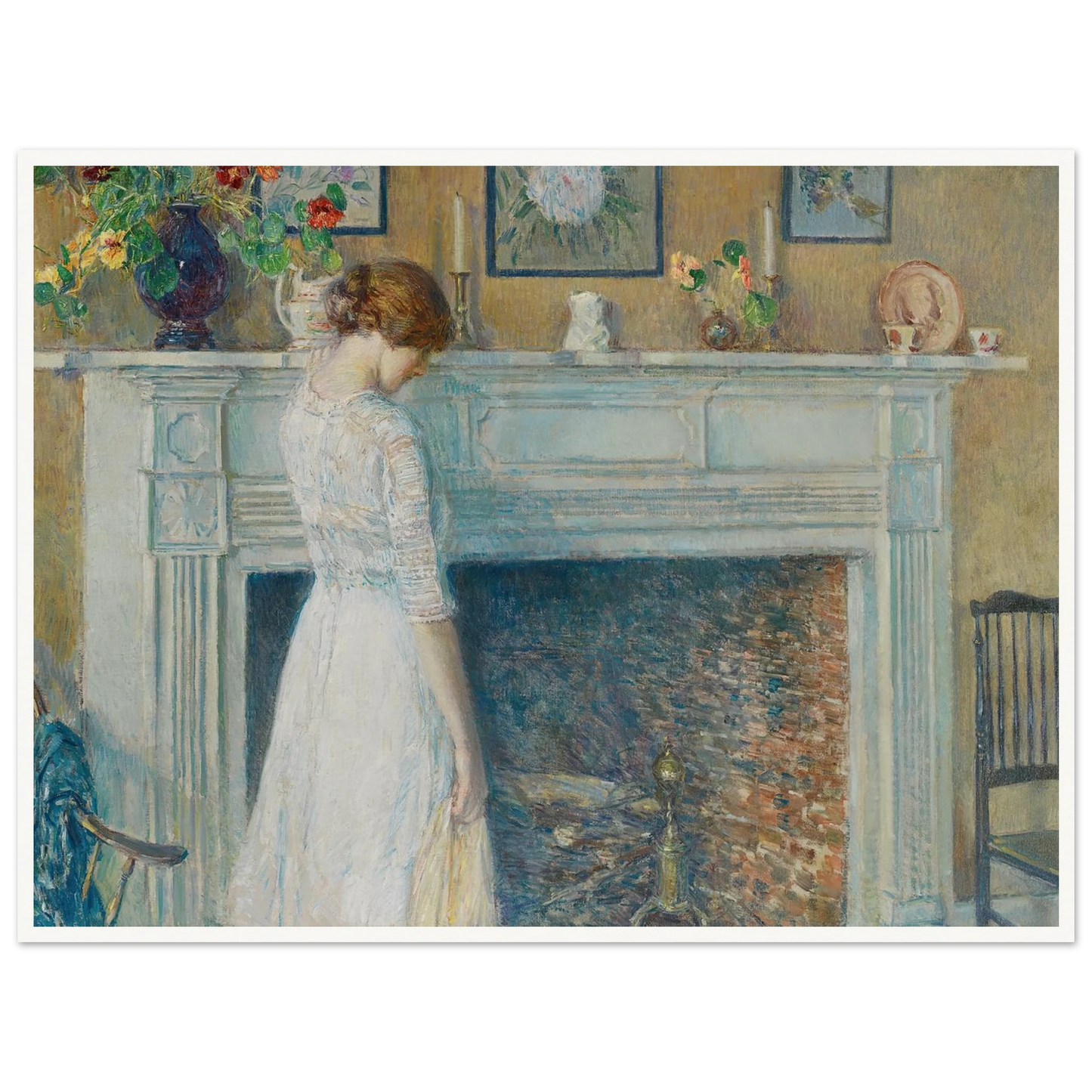 In the Old House (1914) Art Print | Childe Hassam - Framed Poster - 30x40 cm / 12x16″ - Black frame