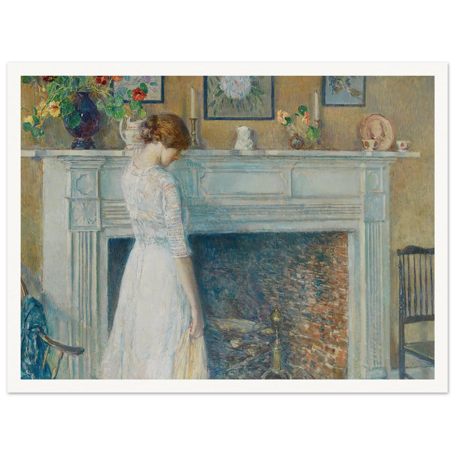 In the Old House (1914) Art Print | Childe Hassam - Framed Poster - 30x40 cm / 12x16″ - Black frame
