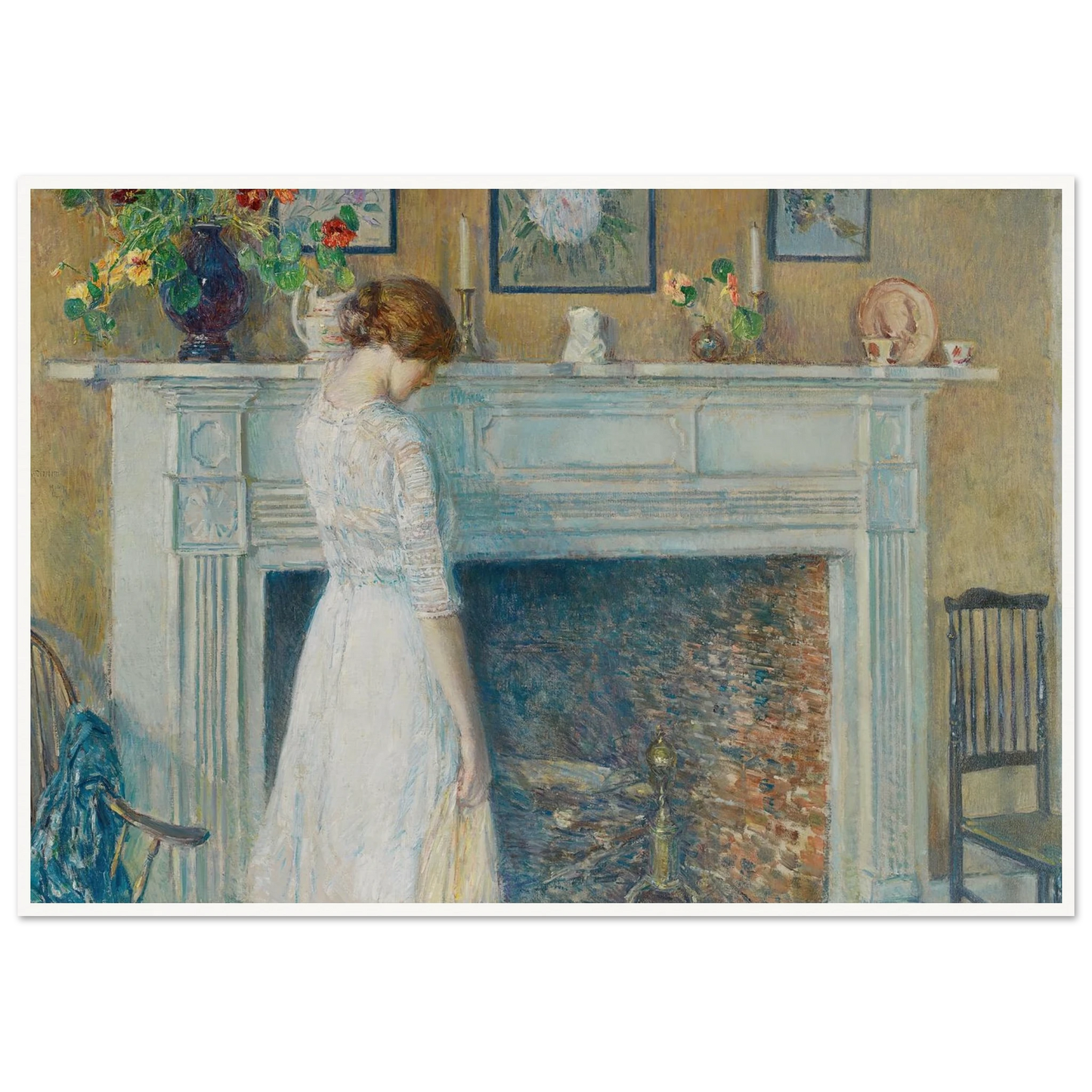 In the Old House (1914) Art Print | Childe Hassam - Framed Poster - 30x40 cm / 12x16″ - Black frame