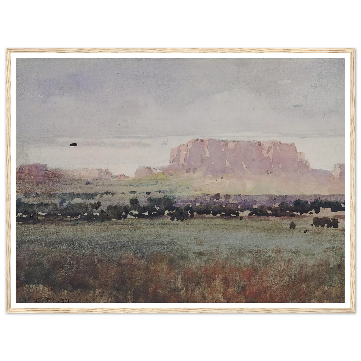 In The Plateau Country, Colorado (1931) Art Print | William Henry Holmes - Framed Poster - 30x40 cm / 12x16″ - Black frame