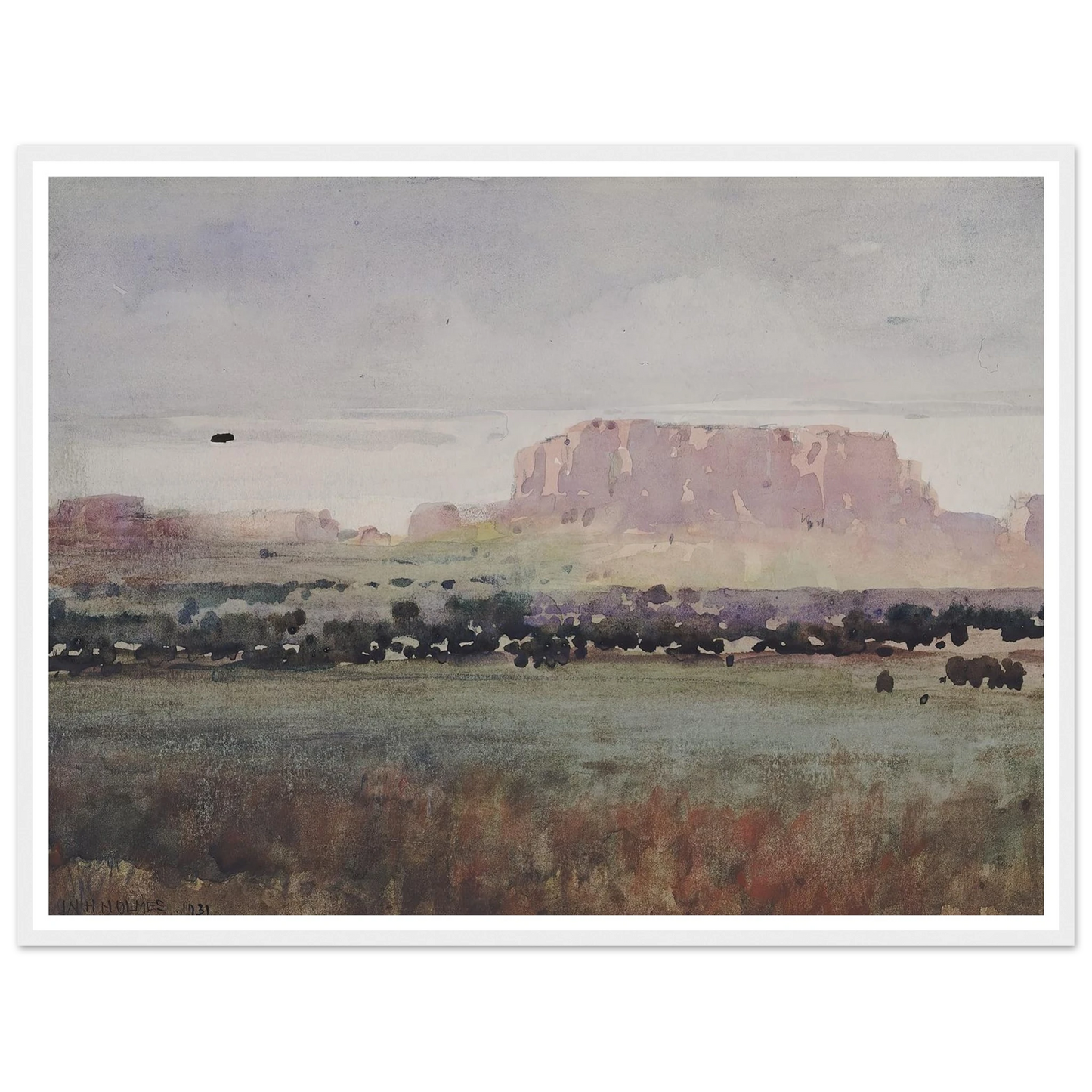 In The Plateau Country, Colorado (1931) Art Print | William Henry Holmes - Framed Poster - 30x40 cm / 12x16″ - Black frame