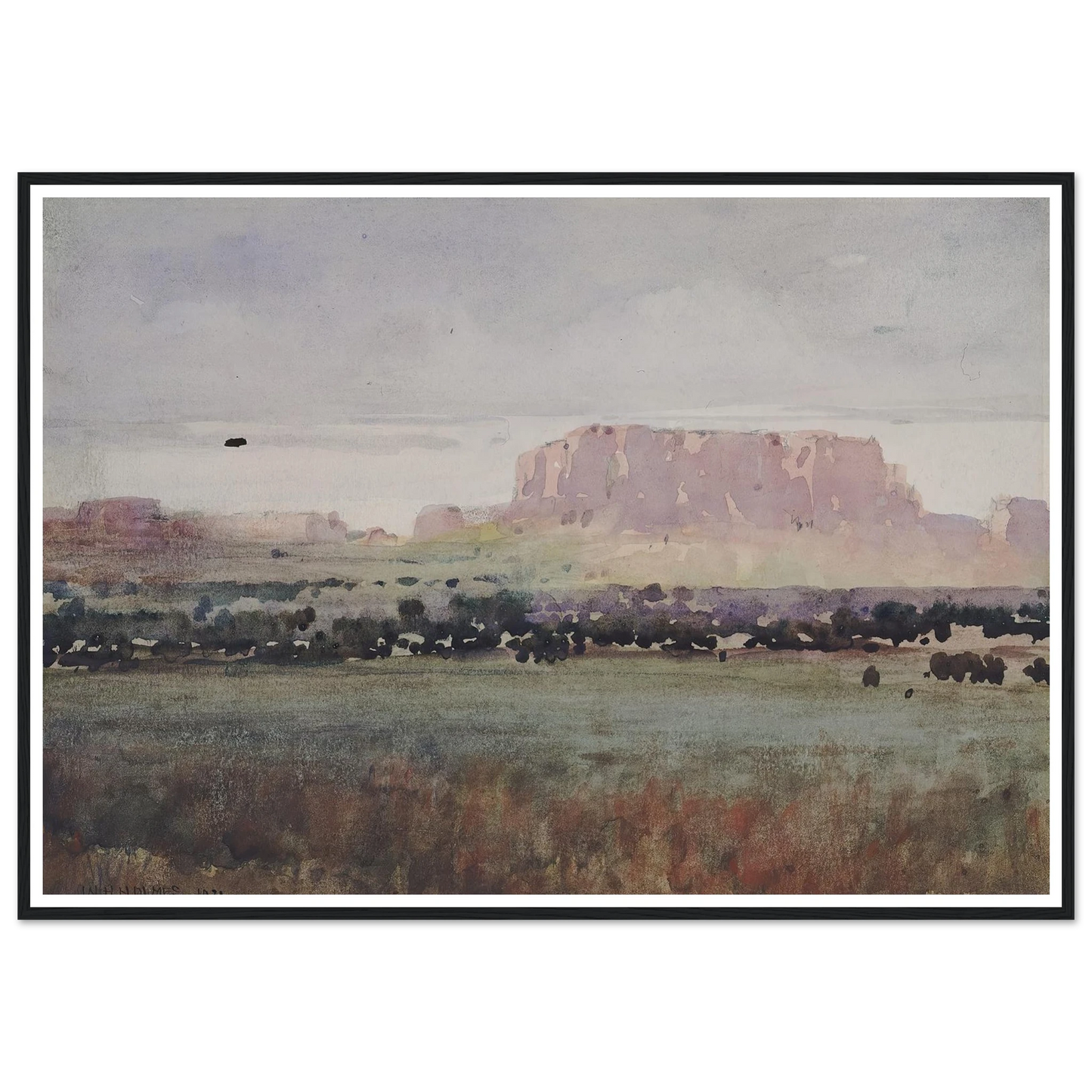 In The Plateau Country, Colorado (1931) Art Print | William Henry Holmes - Framed Poster - 30x40 cm / 12x16″ - Black frame