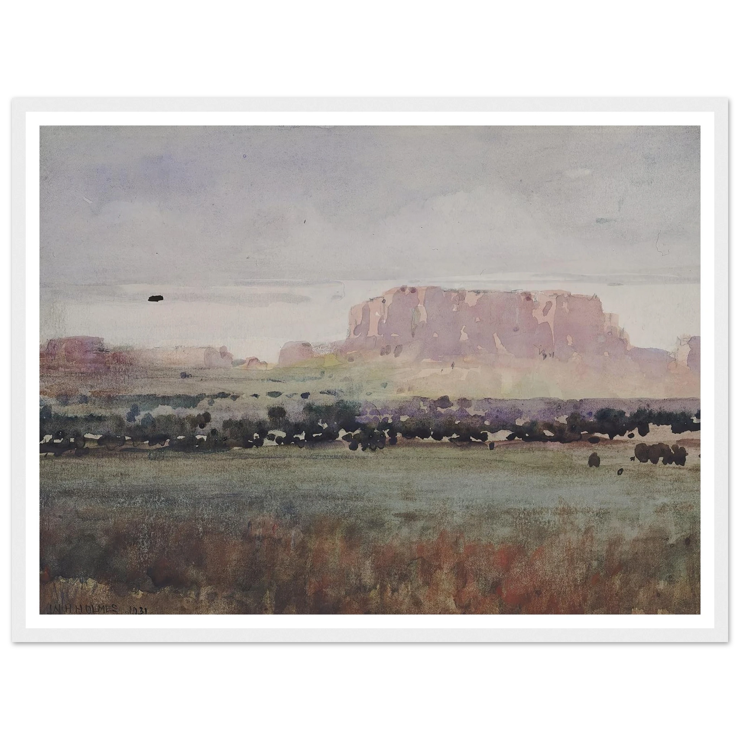 In The Plateau Country, Colorado (1931) Art Print | William Henry Holmes - Framed Poster - 30x40 cm / 12x16″ - Black frame