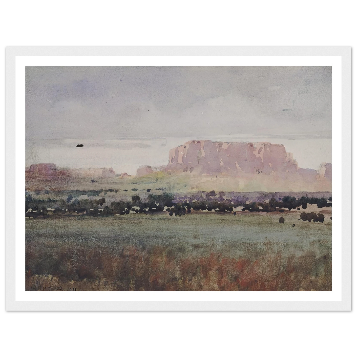 In The Plateau Country, Colorado (1931) Art Print | William Henry Holmes - Framed Poster - 30x40 cm / 12x16″ - Black frame