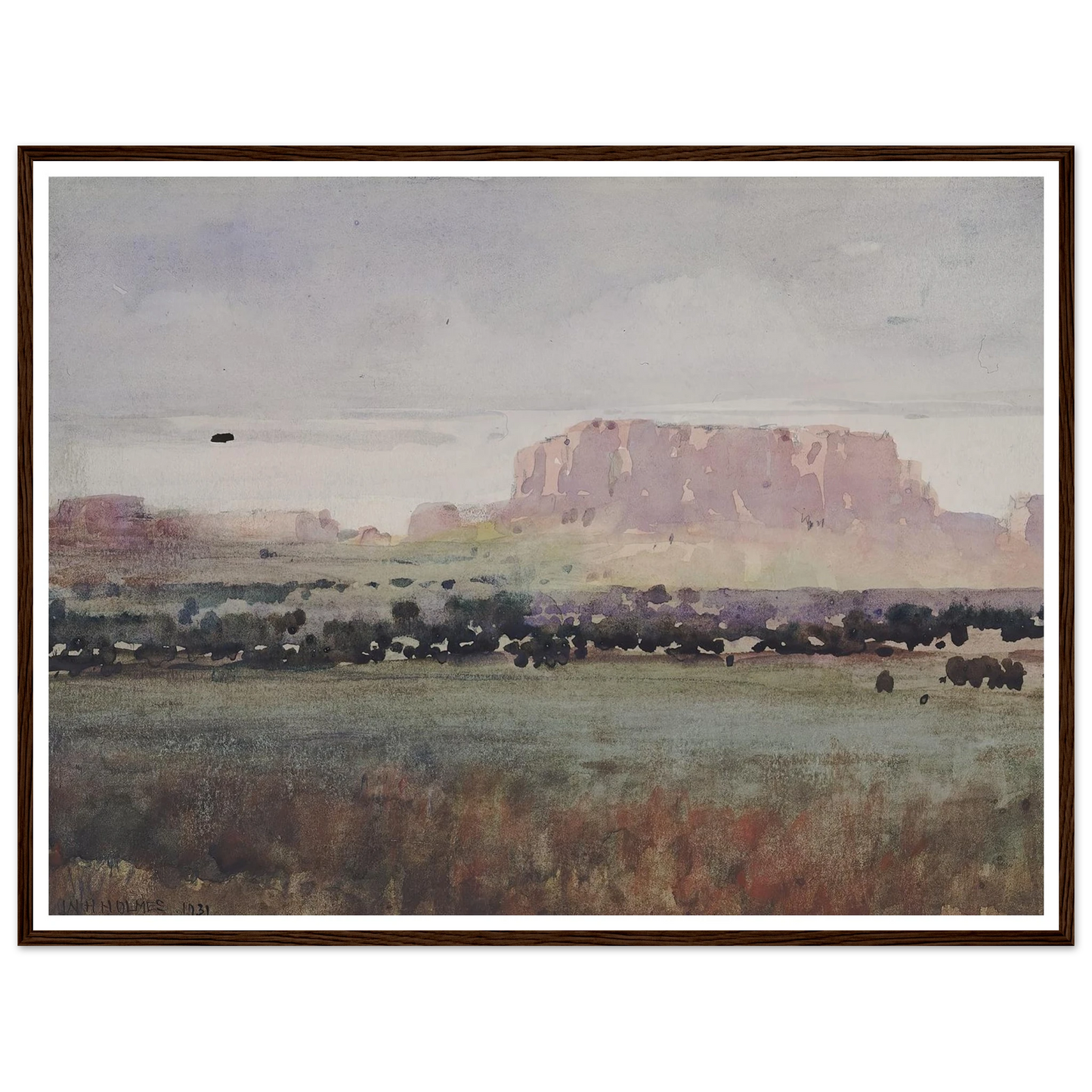 In The Plateau Country, Colorado (1931) Art Print | William Henry Holmes - Framed Poster - 30x40 cm / 12x16″ - Black frame