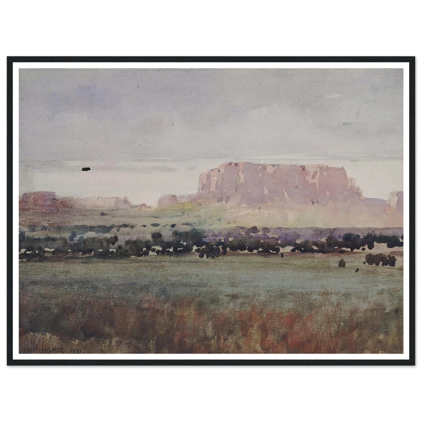 In The Plateau Country, Colorado (1931) Art Print | William Henry Holmes - Framed Poster - 30x40 cm / 12x16″ - Black frame