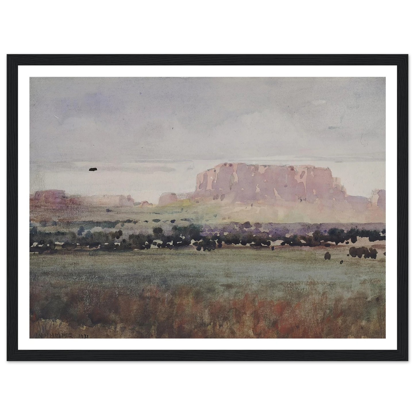 In The Plateau Country, Colorado (1931) Art Print | William Henry Holmes - Framed Poster - 30x40 cm / 12x16″ - Black frame