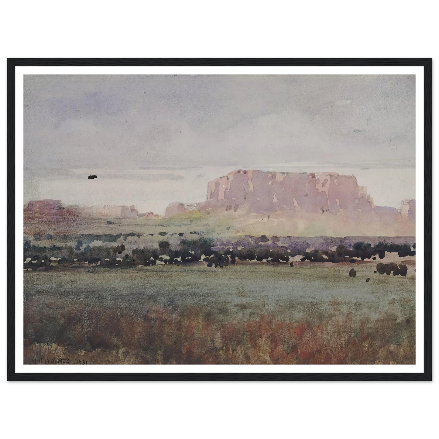 In The Plateau Country, Colorado (1931) Art Print | William Henry Holmes - Framed Poster - 30x40 cm / 12x16″ - Black frame