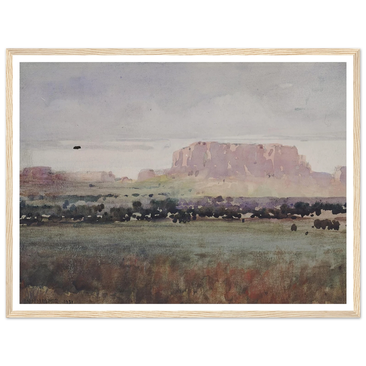 In The Plateau Country, Colorado (1931) Art Print | William Henry Holmes - Framed Poster - 30x40 cm / 12x16″ - Black frame