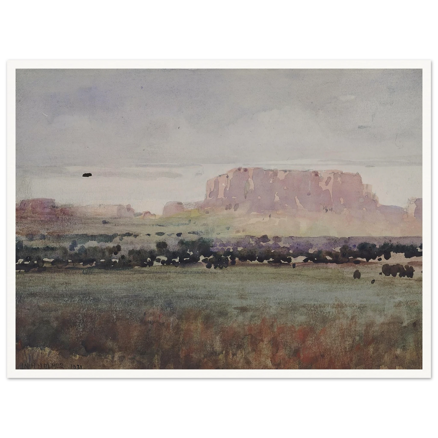 In The Plateau Country, Colorado (1931) Art Print | William Henry Holmes - Framed Poster - 30x40 cm / 12x16″ - Black frame