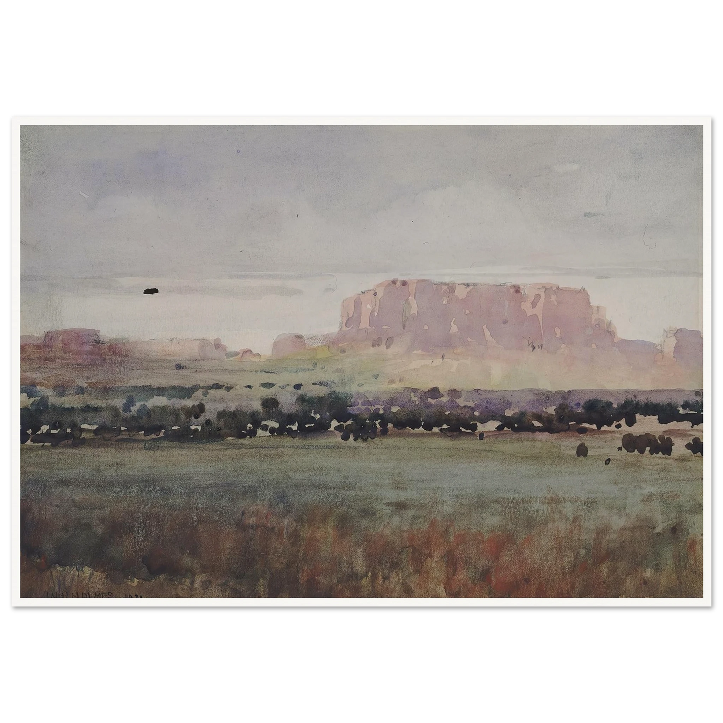 In The Plateau Country, Colorado (1931) Art Print | William Henry Holmes - Framed Poster - 30x40 cm / 12x16″ - Black frame