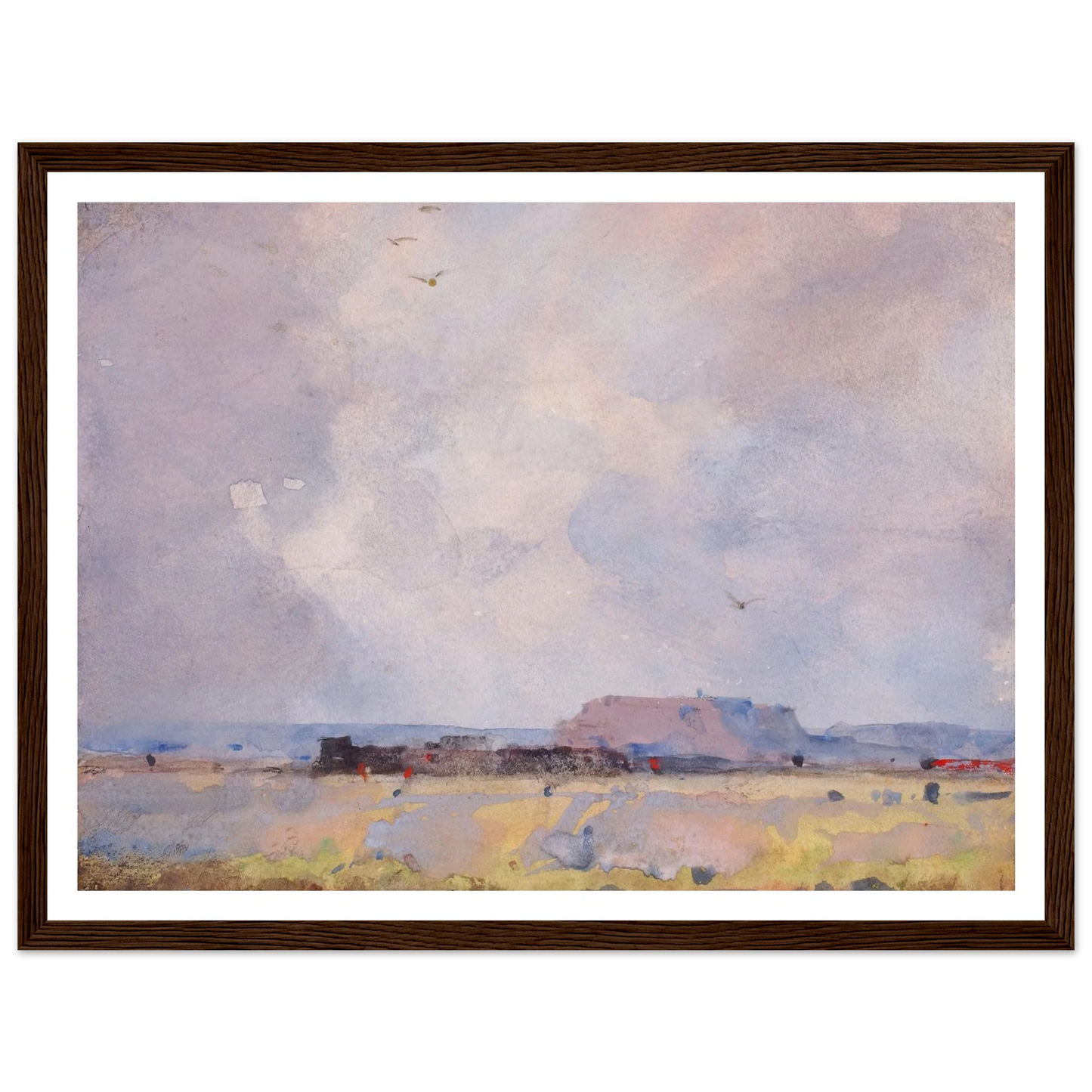 In The Plateau Country, With An Inhabited Pueblo (1929) Art Print | William Henry Holmes - Framed Poster - 30x40 cm / 12x16″ - Black frame