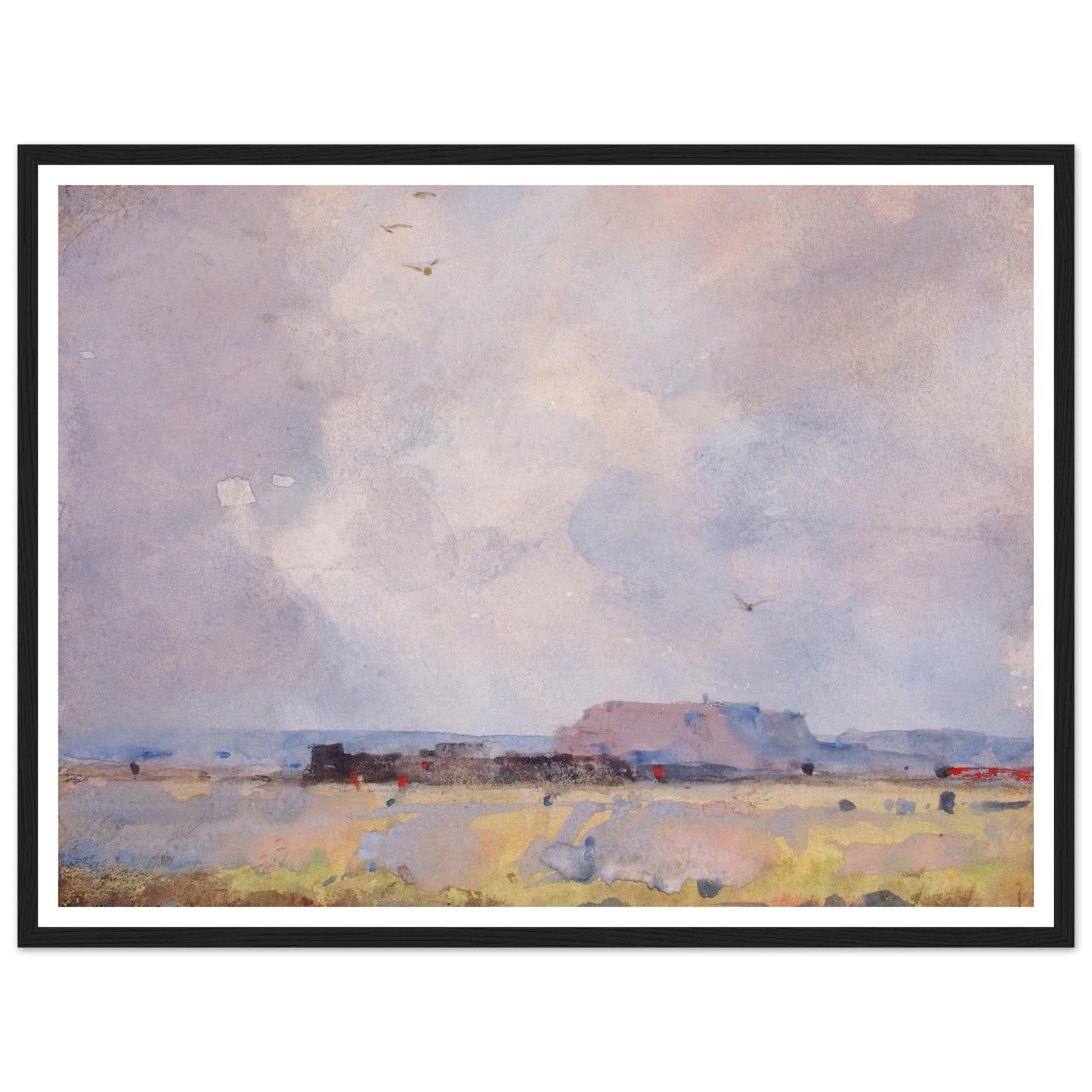 In The Plateau Country, With An Inhabited Pueblo (1929) Art Print | William Henry Holmes - Framed Poster - 30x40 cm / 12x16″ - Black frame