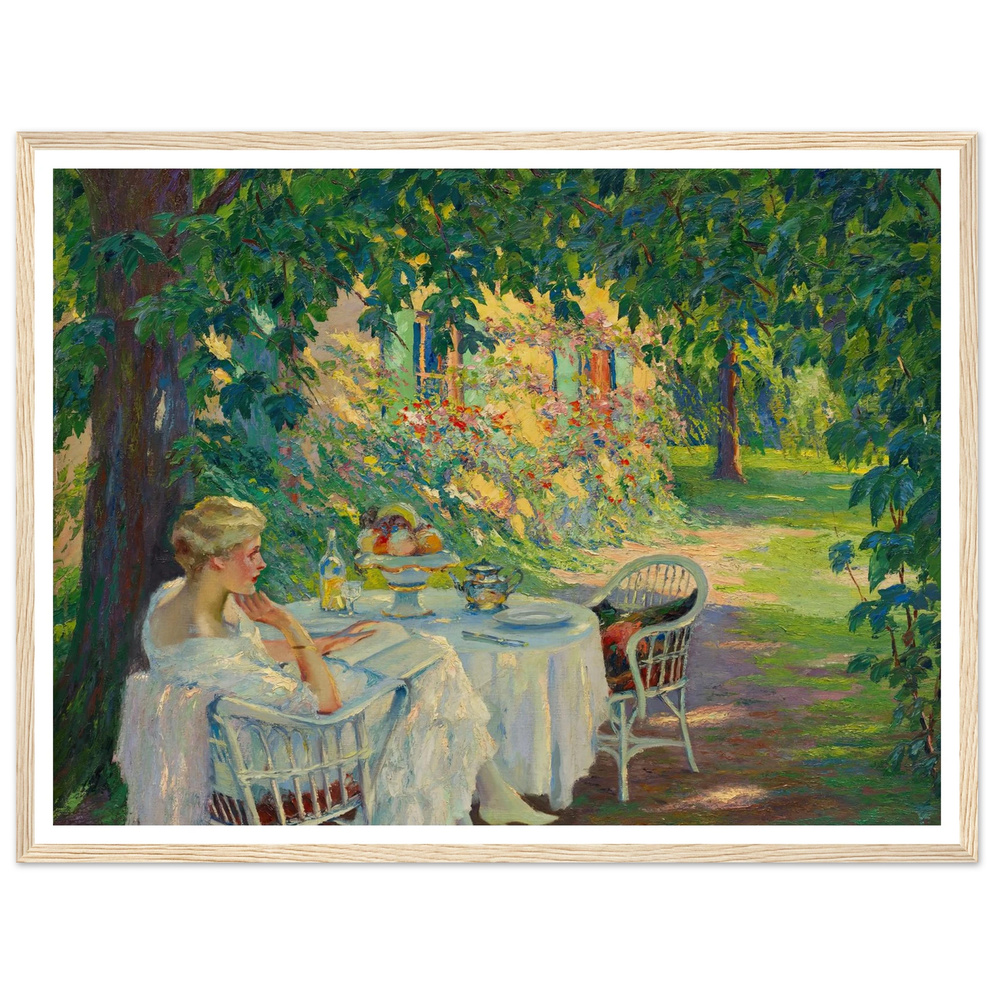 In the shade (1920) Art Print | Edward Cucuel - Framed Poster - 30x40 cm / 12x16″ - Black frame