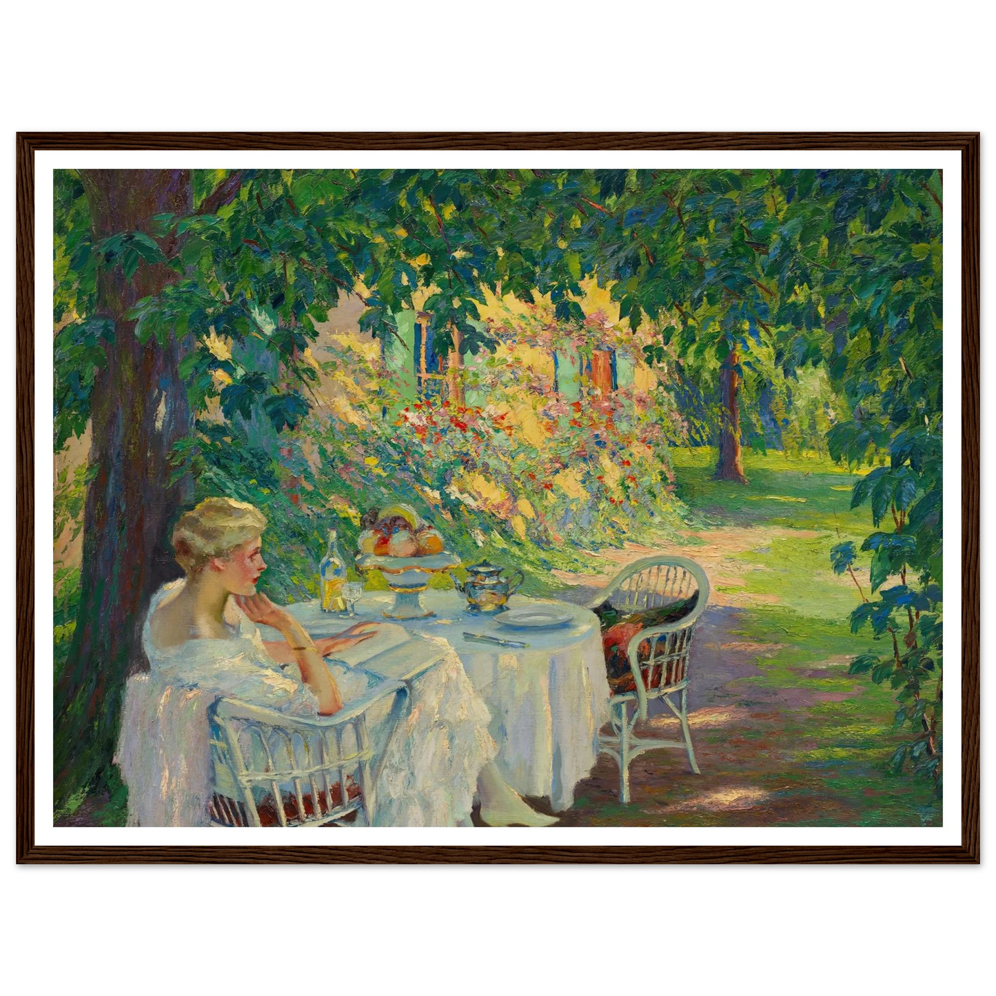 In the shade (1920) Art Print | Edward Cucuel - Framed Poster - 30x40 cm / 12x16″ - Black frame
