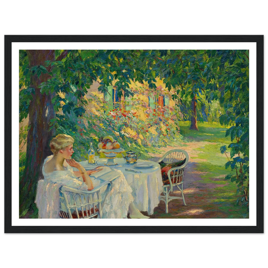 In the shade (1920) Art Print | Edward Cucuel - Framed Poster - 30x40 cm / 12x16″ - Black frame