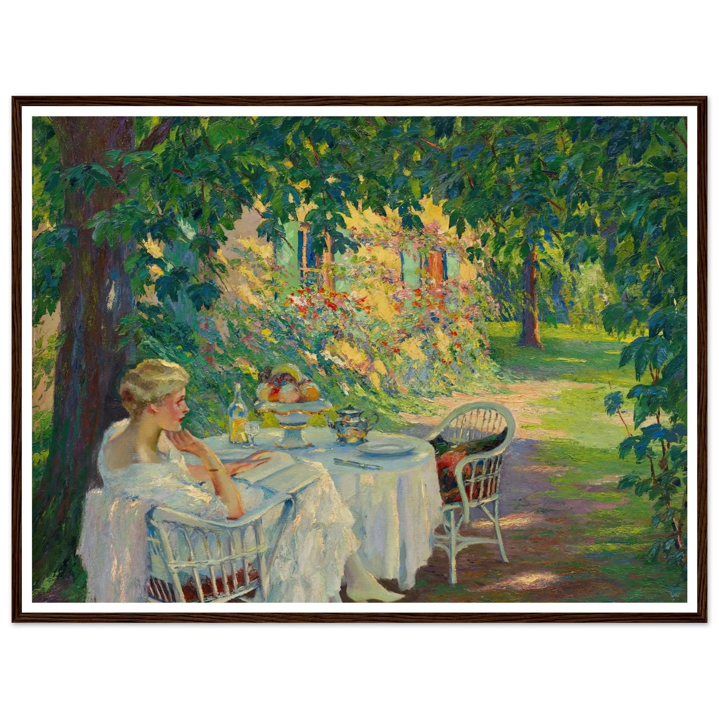 In the shade (1920) Art Print | Edward Cucuel - Framed Poster - 30x40 cm / 12x16″ - Black frame
