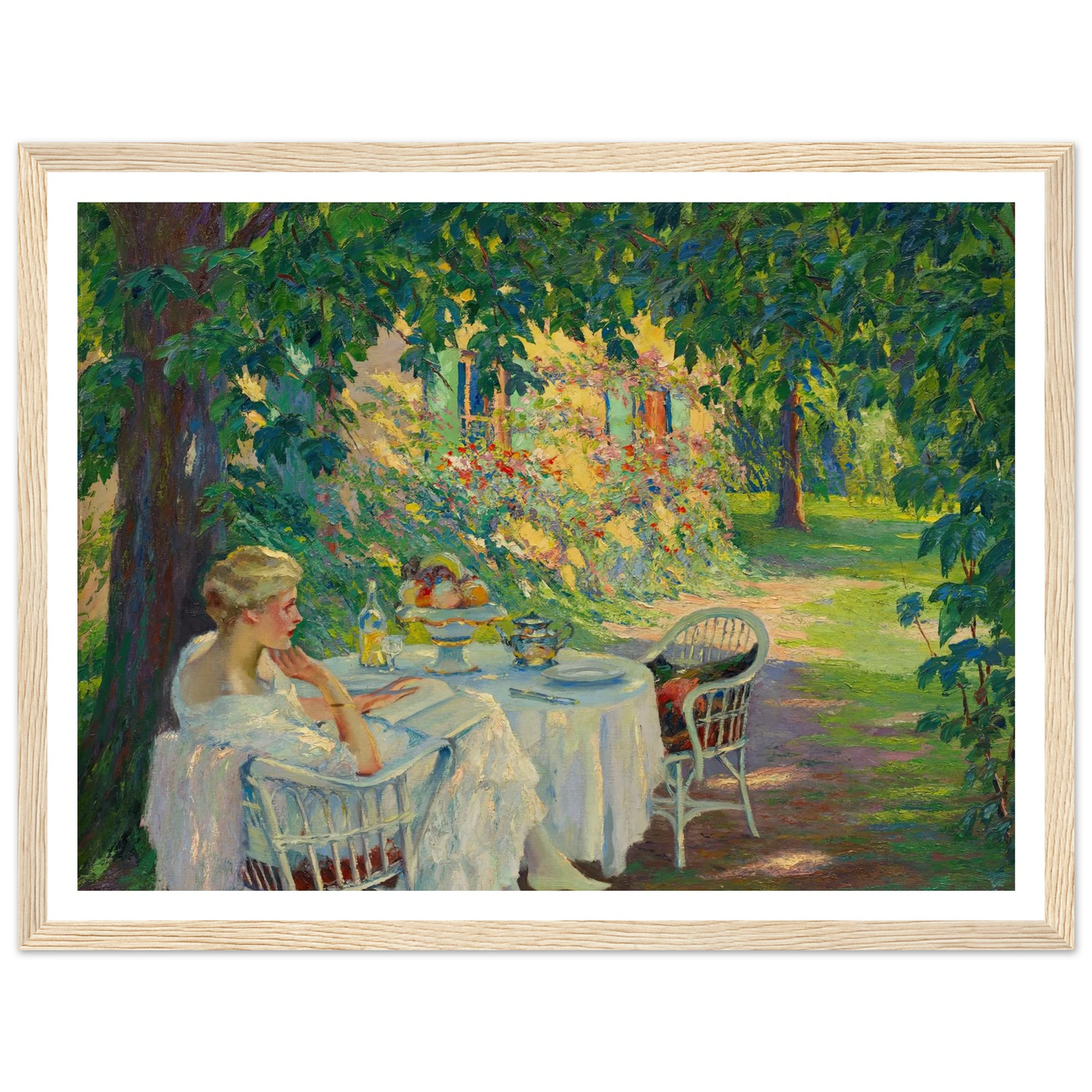 In the shade (1920) Art Print | Edward Cucuel - Framed Poster - 30x40 cm / 12x16″ - Black frame