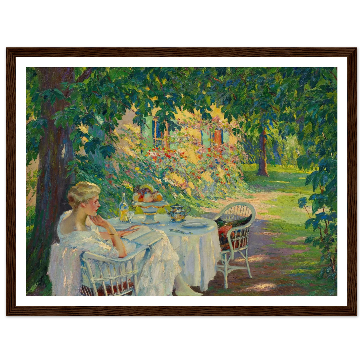 In the shade (1920) Art Print | Edward Cucuel - Framed Poster - 30x40 cm / 12x16″ - Black frame