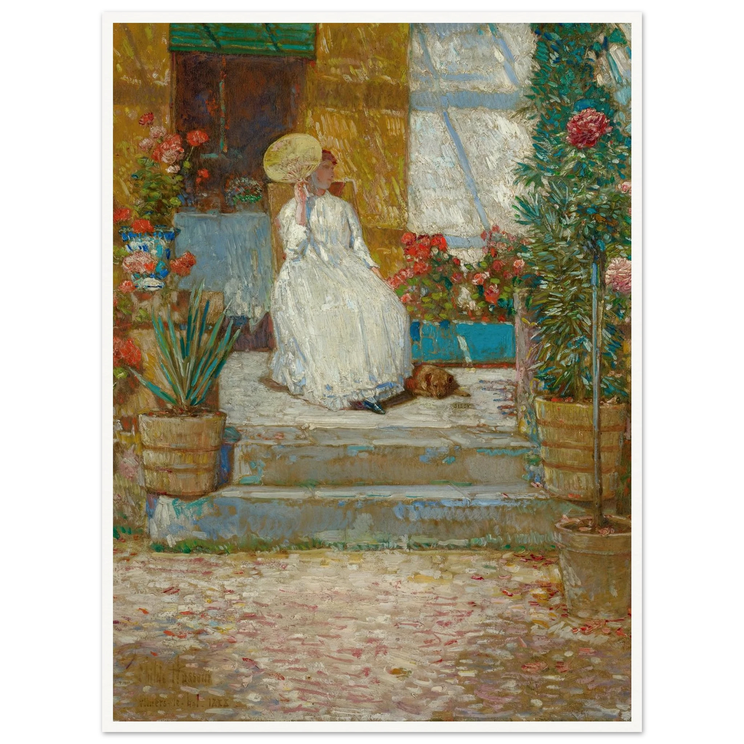 In The Sun (1888) Art Print | Childe Hassam - Framed Poster - 30x40 cm / 12x16″ - Black frame