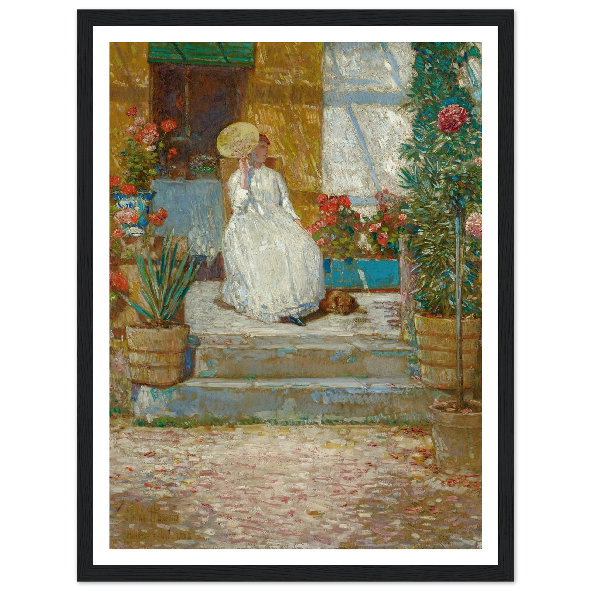 In The Sun (1888) Art Print | Childe Hassam - Framed Poster - 30x40 cm / 12x16″ - Black frame